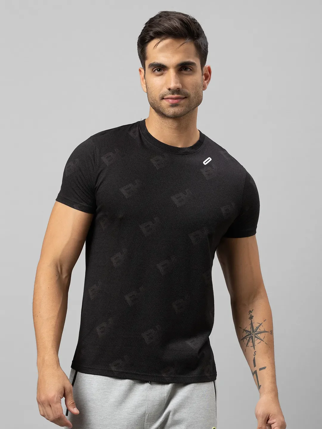 Black Regular Fit Men's Short Sleeves T-Shirt by Being Human Clothing