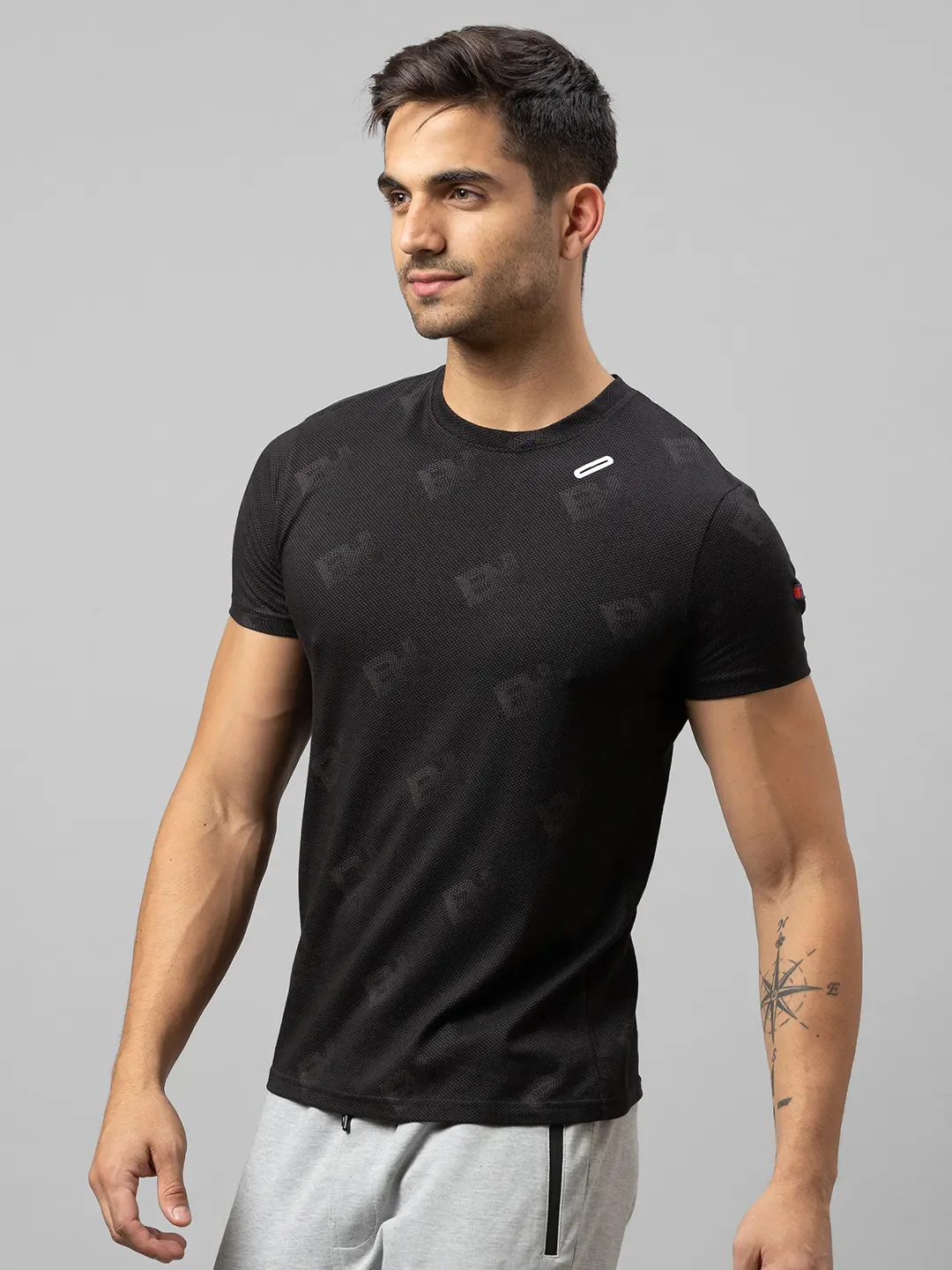 Black Regular Fit Men's Short Sleeves T-Shirt by Being Human Clothing - Image 2