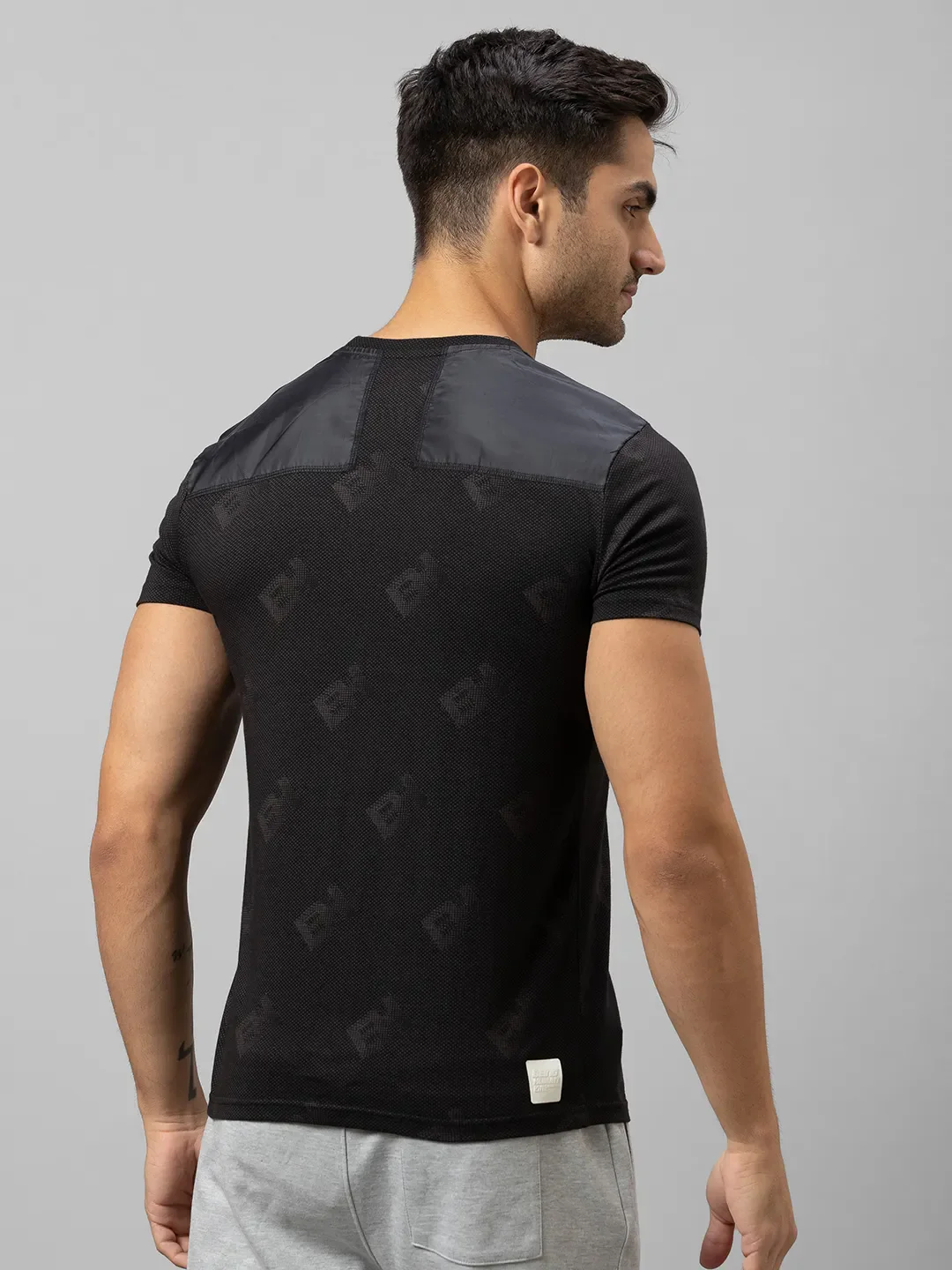 Black Regular Fit Men's Short Sleeves T-Shirt by Being Human Clothing - Image 3
