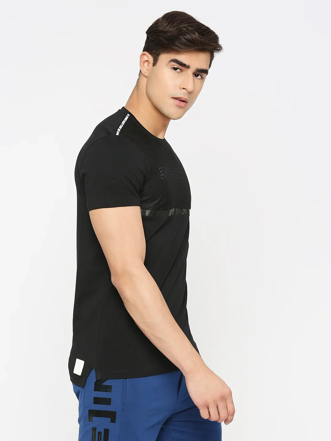 Black Regular Fit Men's Short Sleeves T-Shirt by Being Human Clothing - Image 3