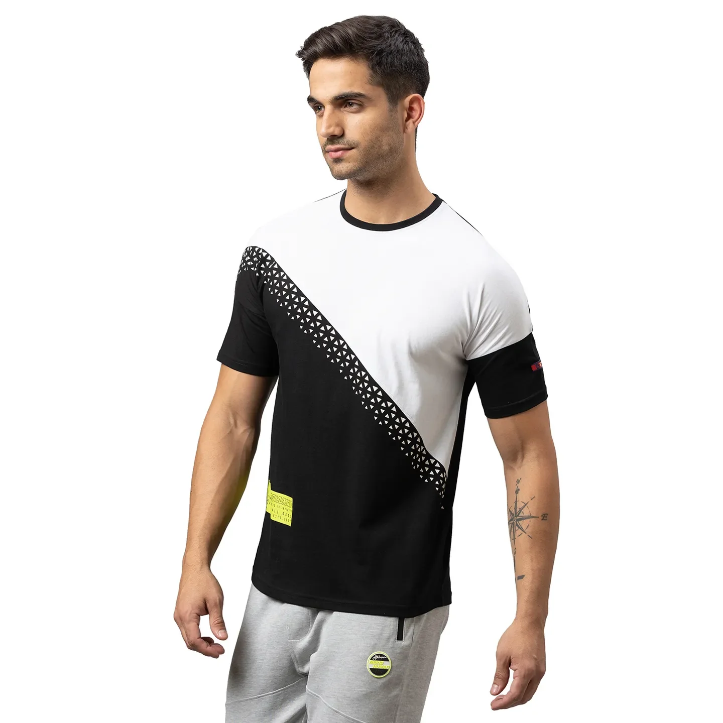 Black Regular Fit Round Neck Men's T-Shirt by Being Human Clothing - Image 4