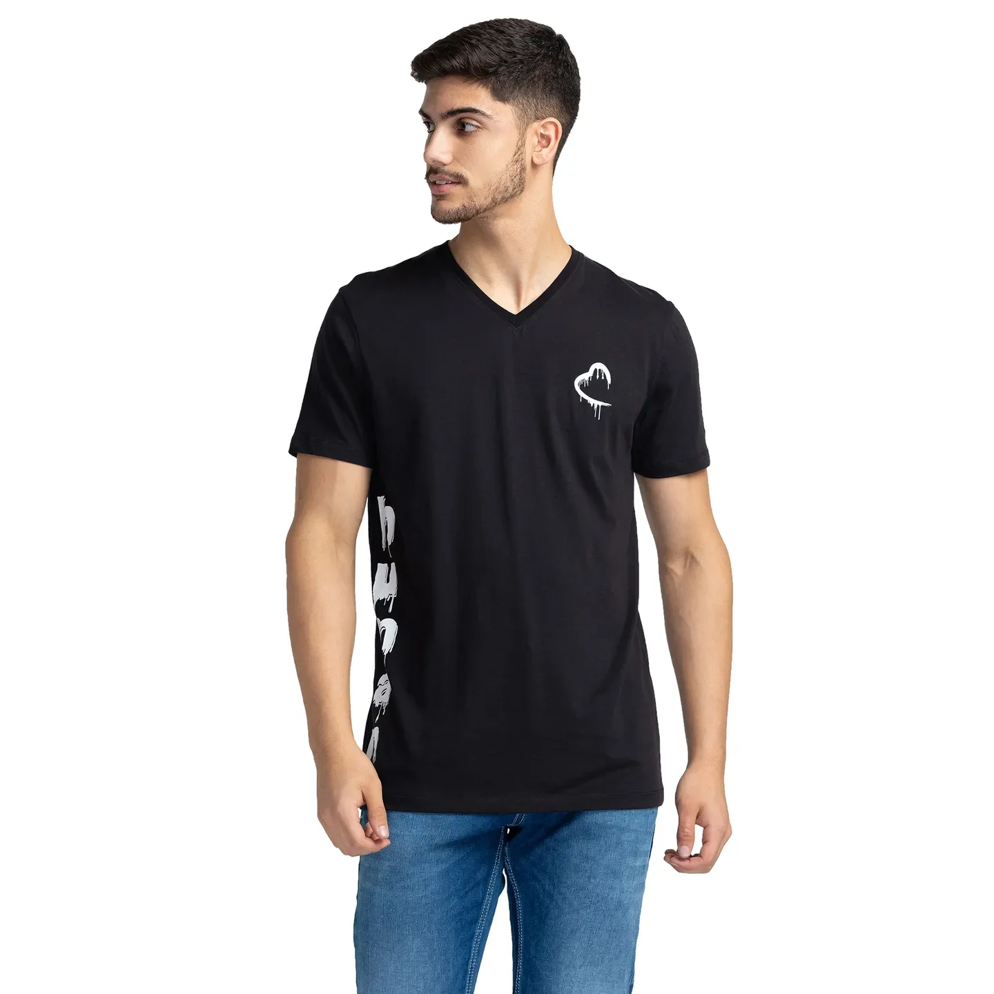 Black Regular Fit Men's Short Sleeves T-Shirt by Being Human Clothing
