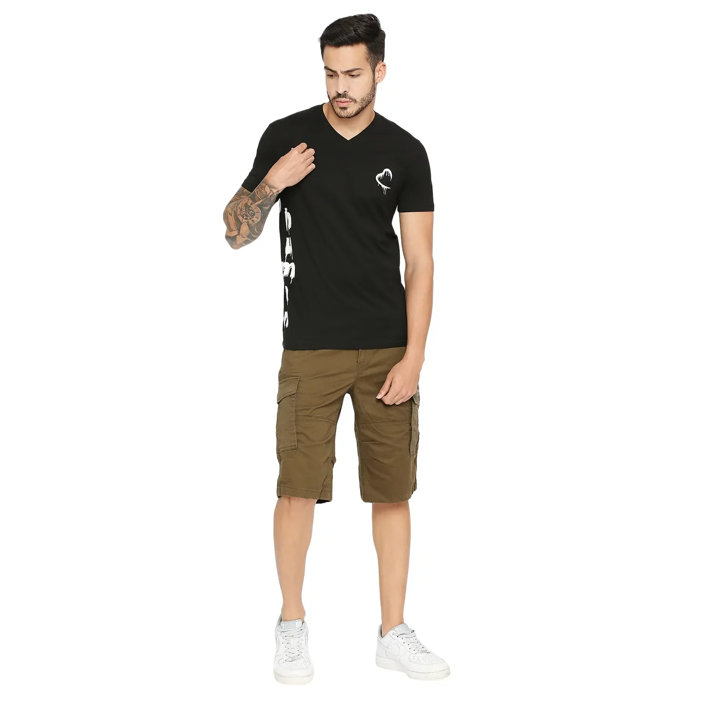 Black Regular Fit Men's Short Sleeves T-Shirt by Being Human Clothing - Image 6