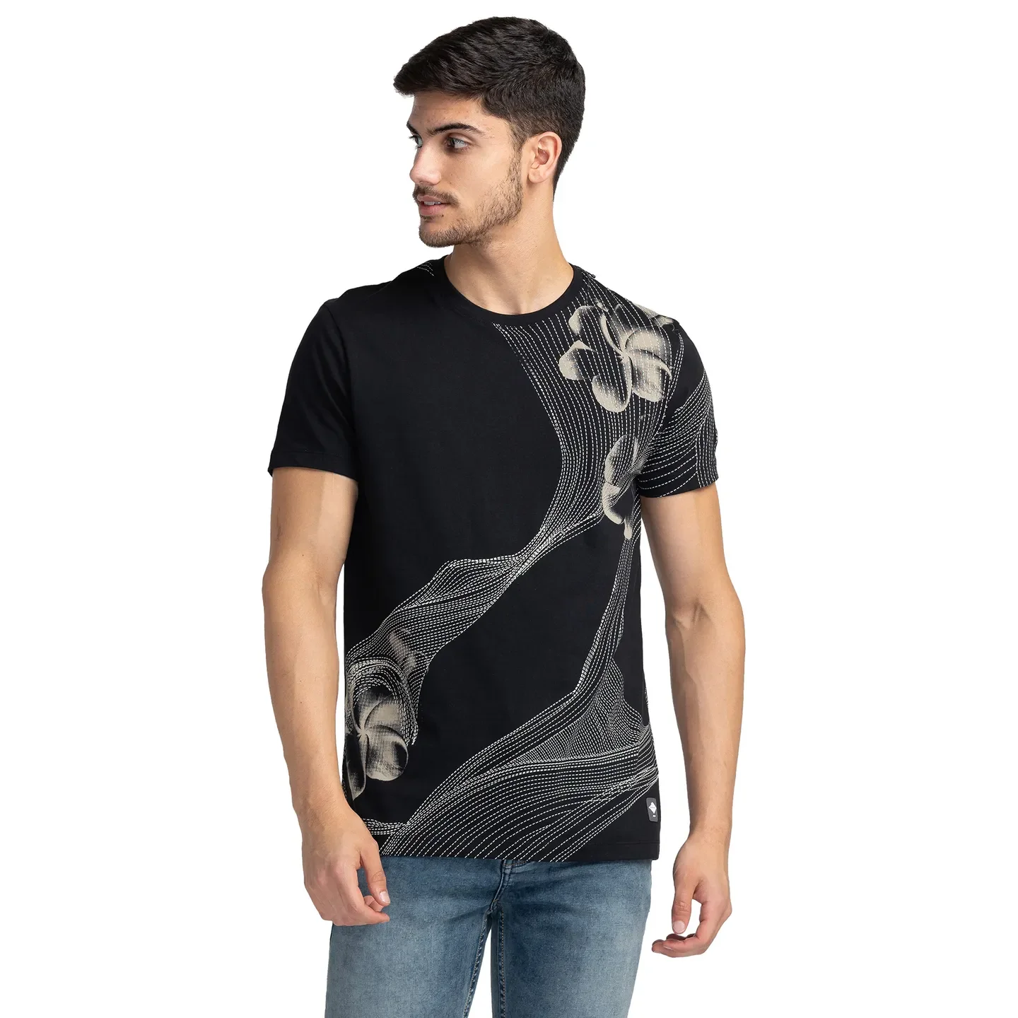 Black Regular Fit Men's Short Sleeves T-Shirt by Being Human Clothing