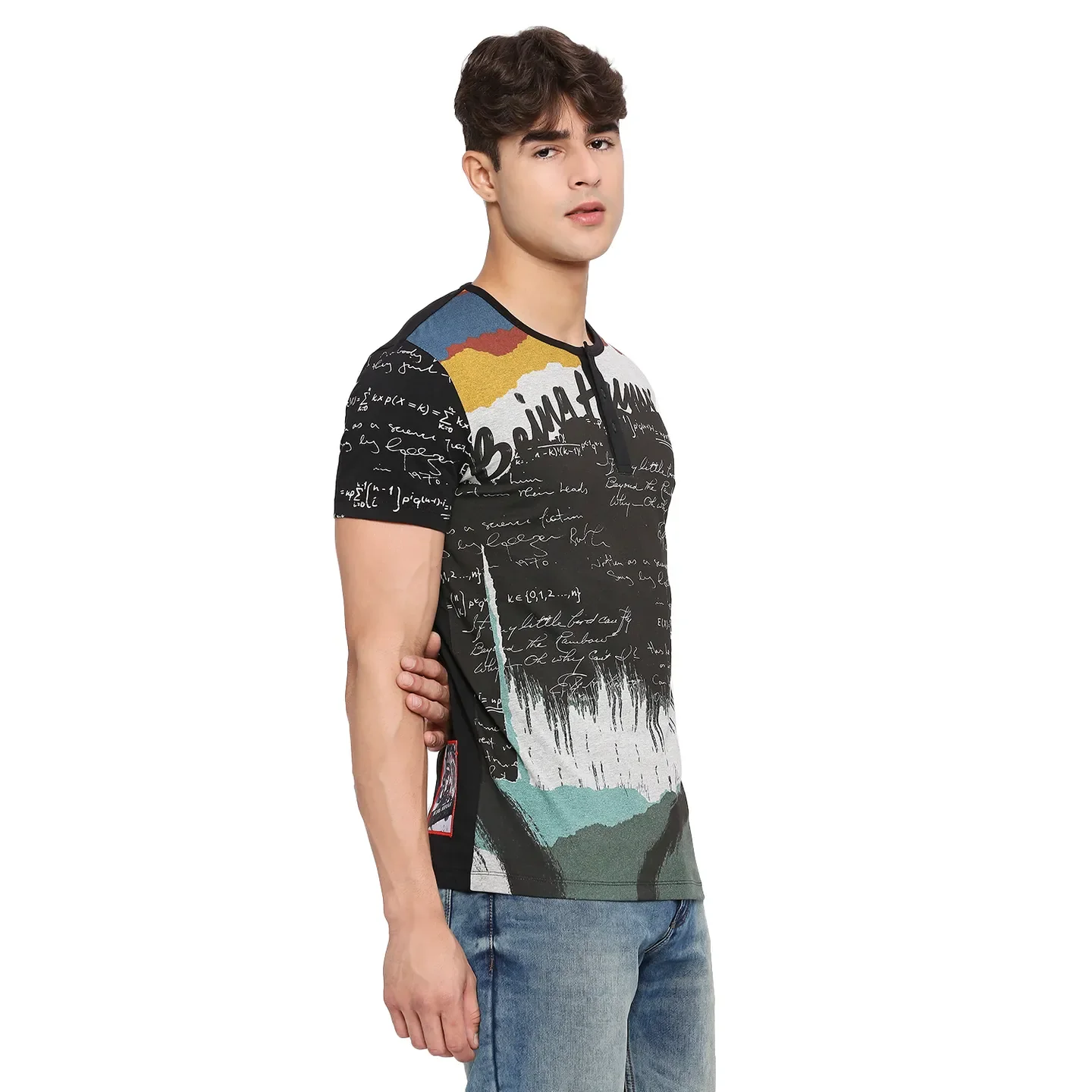 Black Regular Fit Round Neck Men's T-Shirt by Being Human Clothing - Image 3