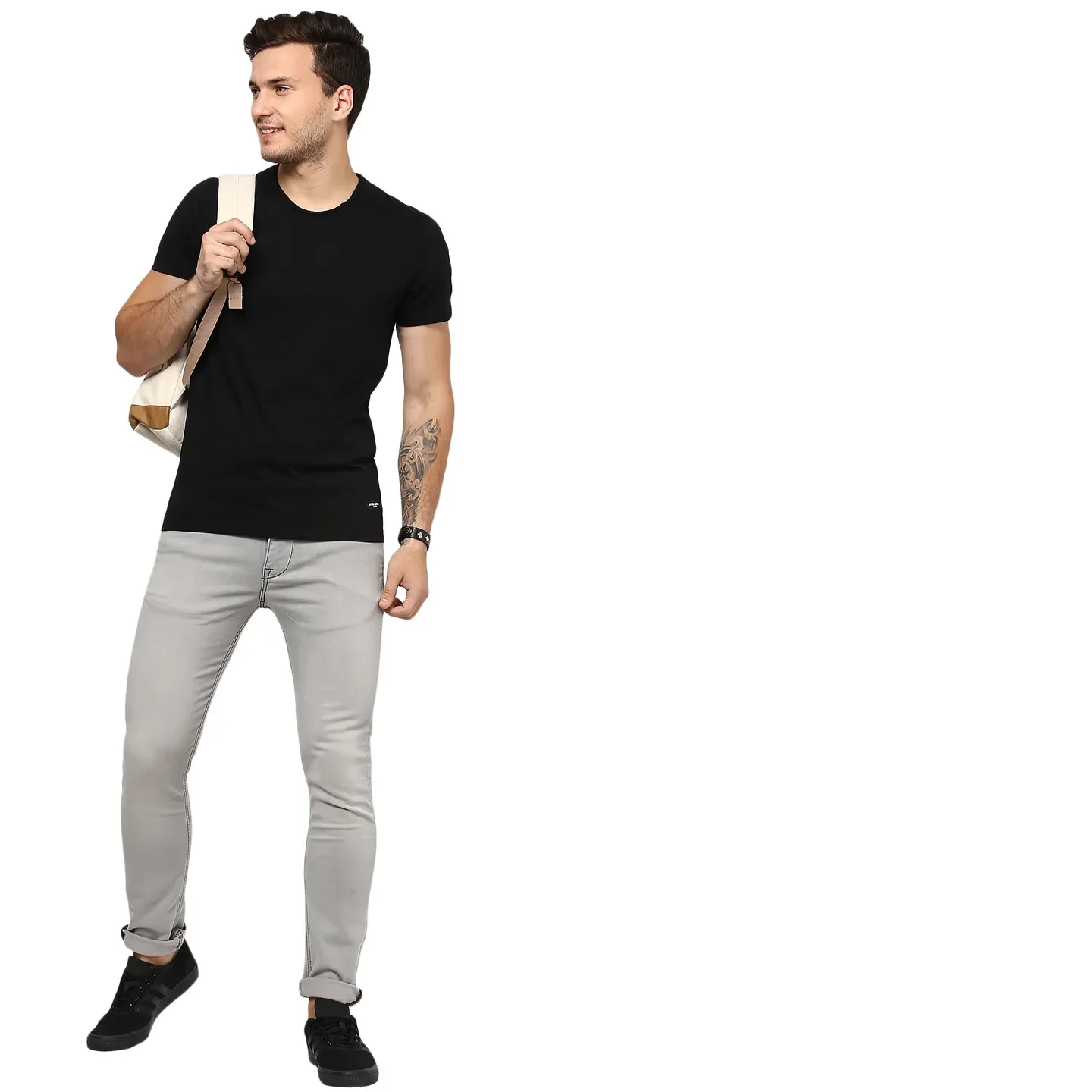Black Regular Fit Men's Short Sleeves T-Shirt by Being Human Clothing - Image 6