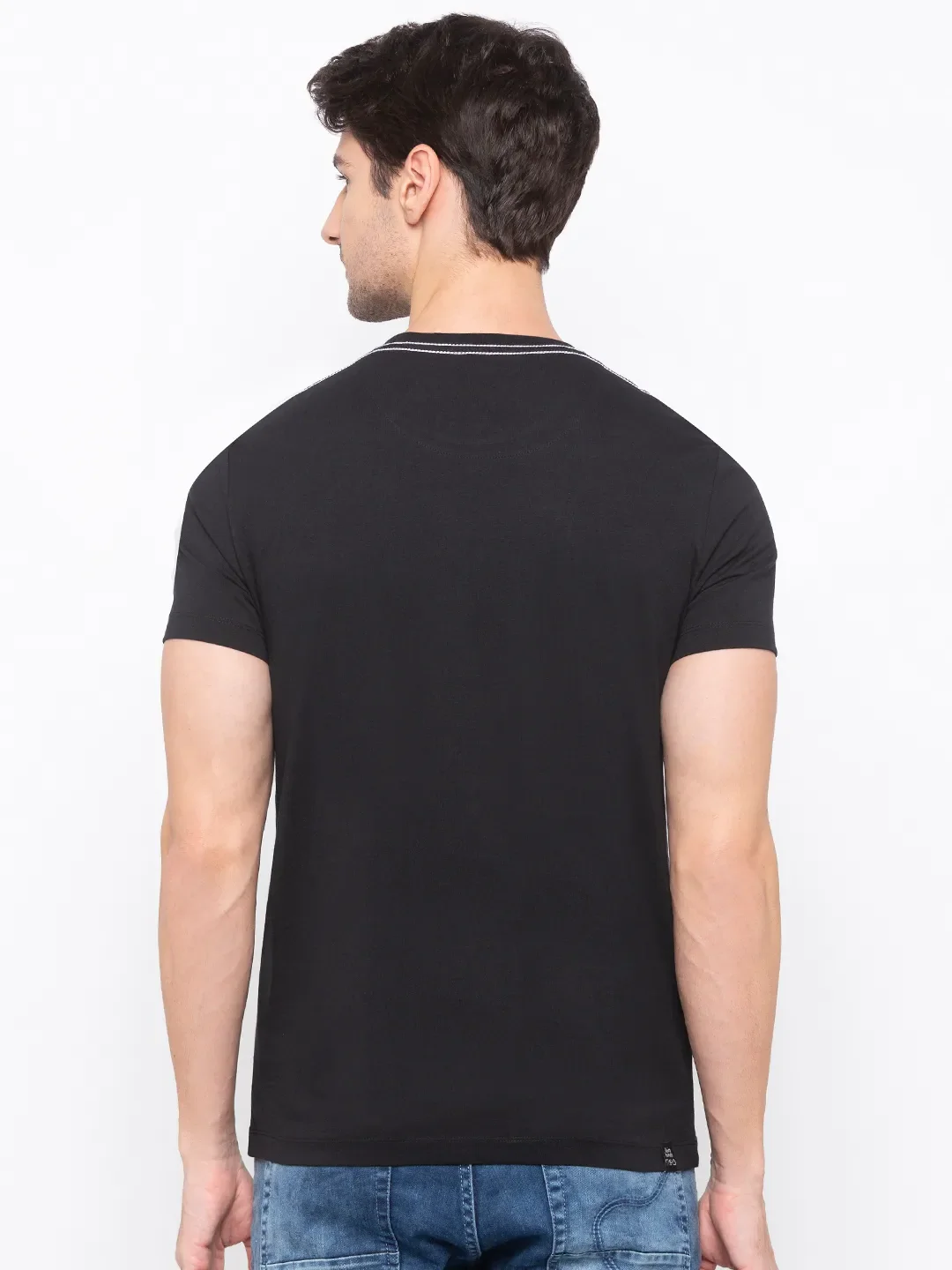Black Regular Fit Men's Short Sleeves T-Shirt by Being Human Clothing - Image 3