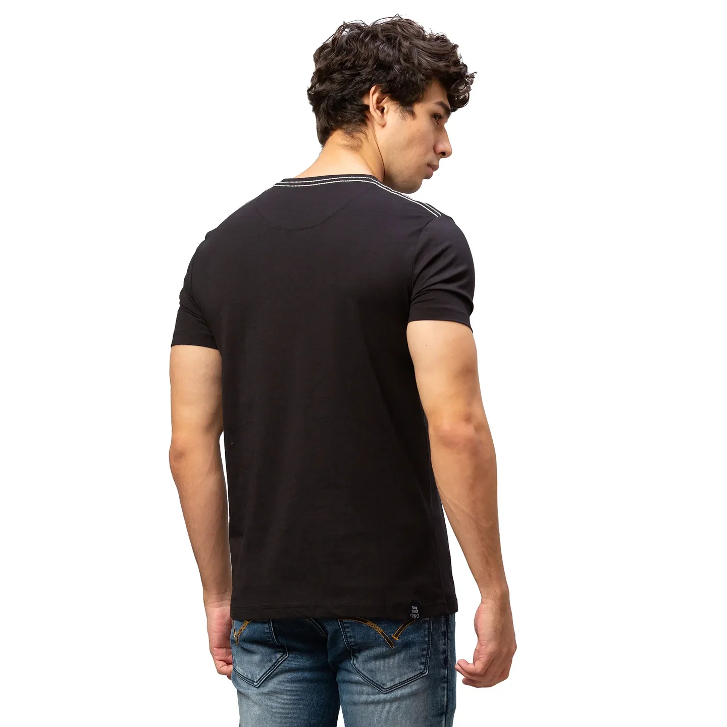 Black Regular Fit Men's Short Sleeves T-Shirt by Being Human Clothing - Image 3