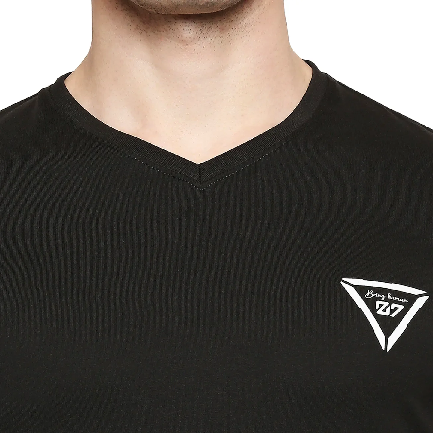 Black Regular Fit Men's Short Sleeves T-Shirt by Being Human Clothing - Image 5