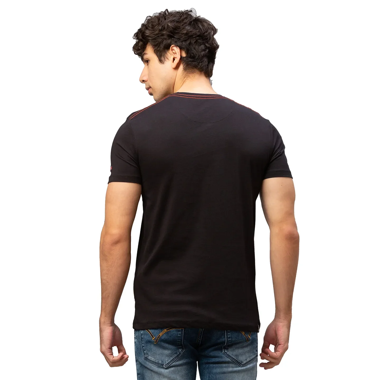 Black Regular Fit Men's Short Sleeves T-Shirt by Being Human Clothing - Image 3