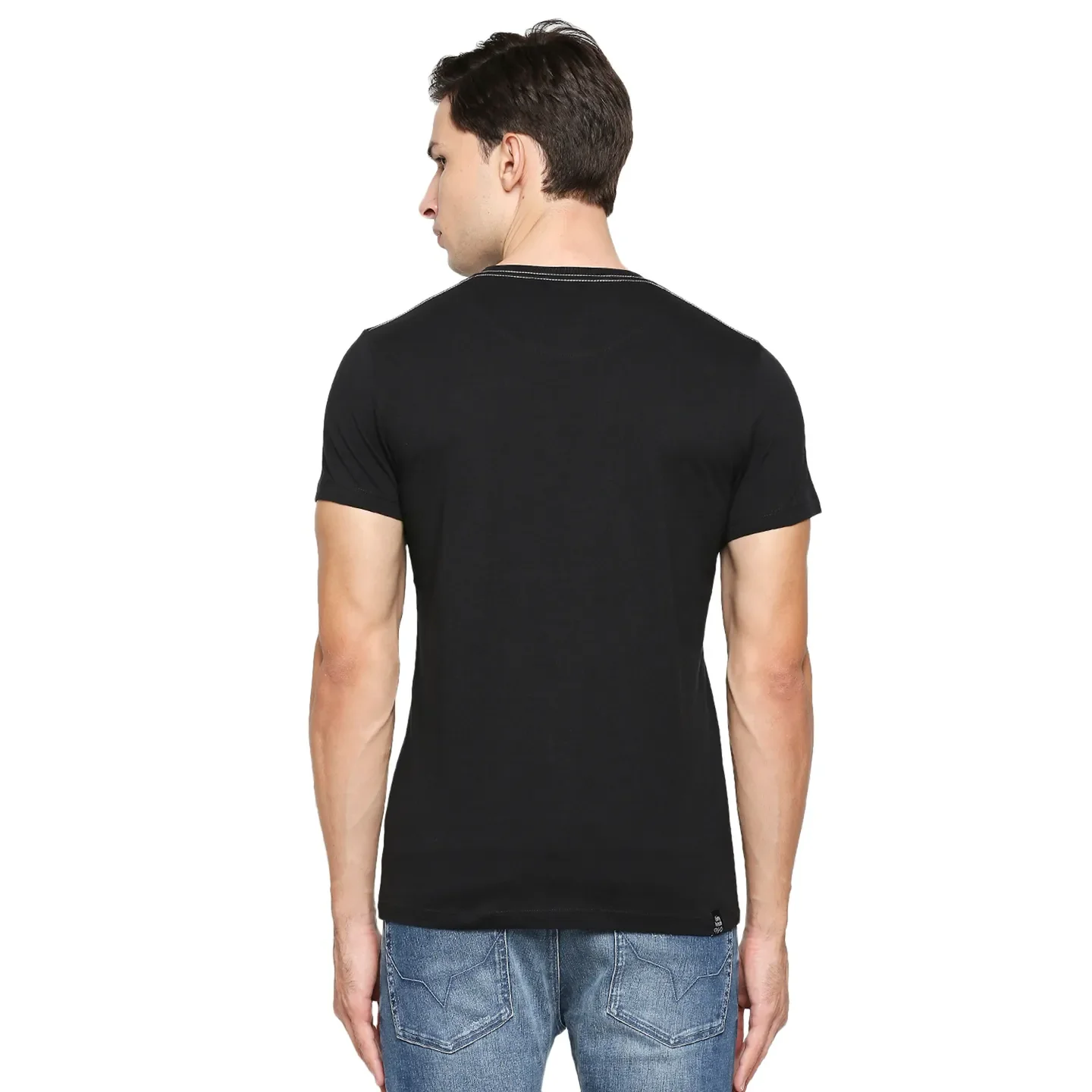 Black Regular Fit Men's Short Sleeves T-Shirt by Being Human Clothing - Image 4