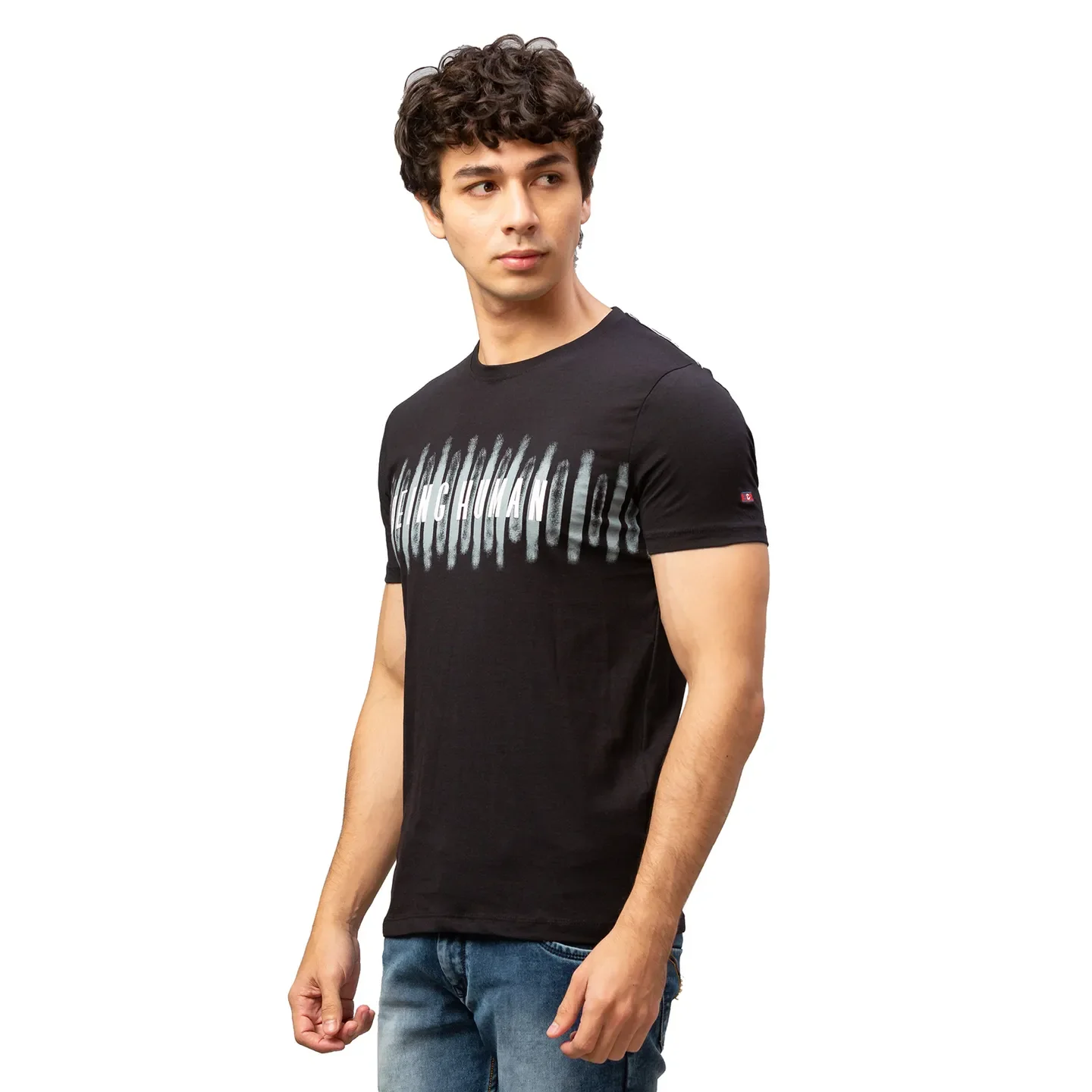 Black Regular Fit Men's Short Sleeves T-Shirt by Being Human Clothing - Image 4