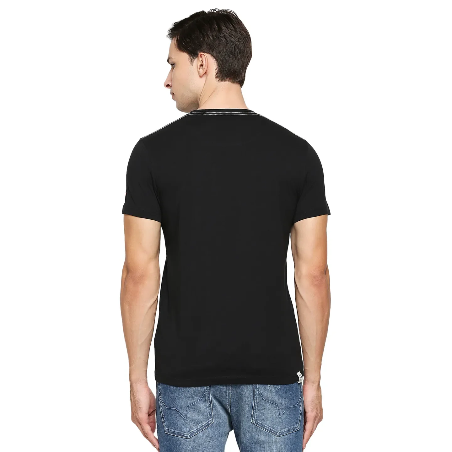 Black Regular Fit Men's Short Sleeves T-Shirt by Being Human Clothing - Image 4