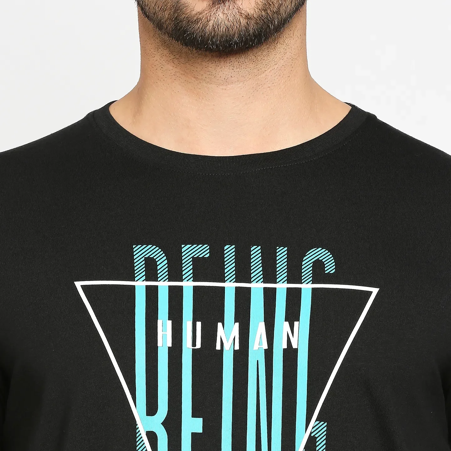 Black Regular Fit Men's Short Sleeves T-Shirt by Being Human Clothing - Image 5