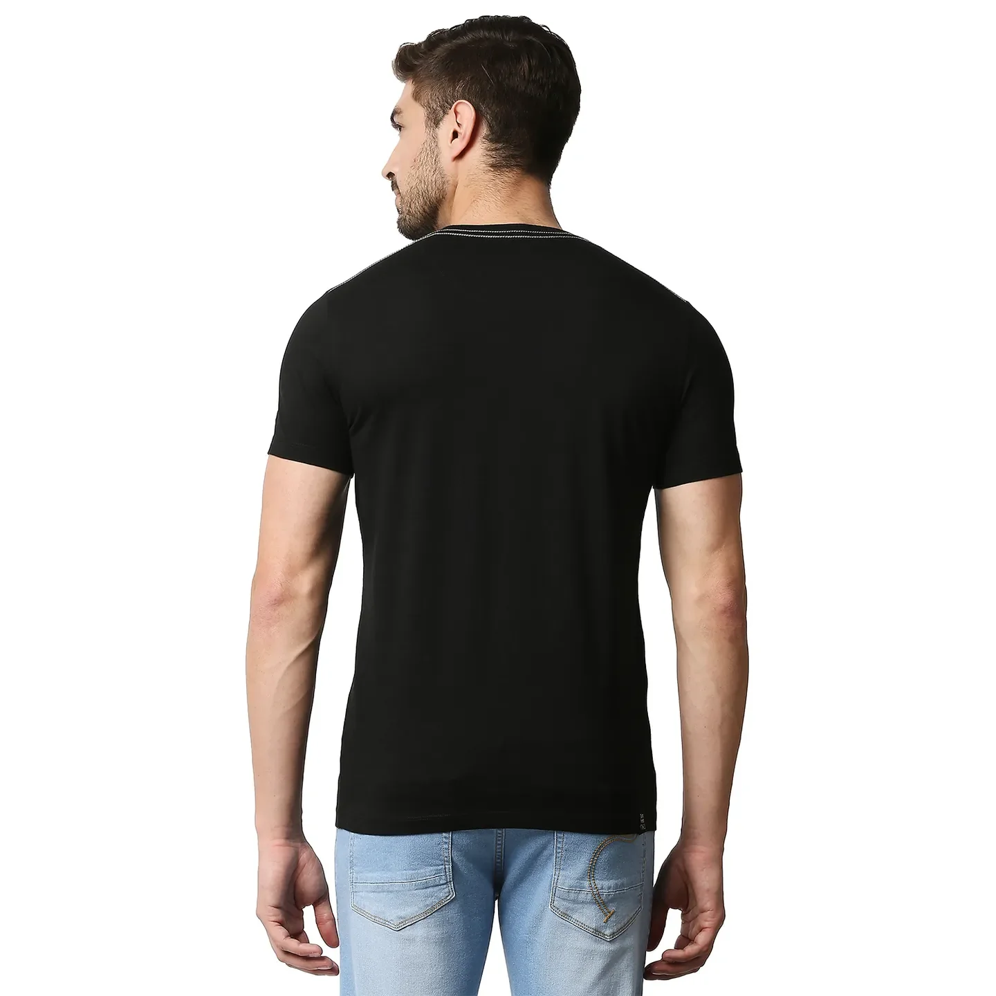 Black Regular Fit Men's Short Sleeves T-Shirt by Being Human Clothing - Image 4