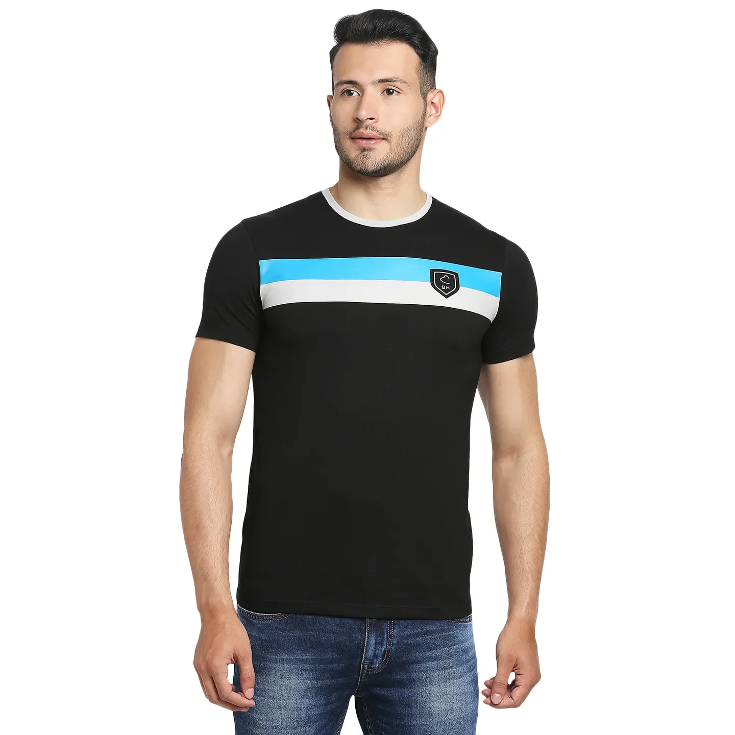 Black Regular Fit Men's Short Sleeves T-Shirt by Being Human Clothing - Image 6