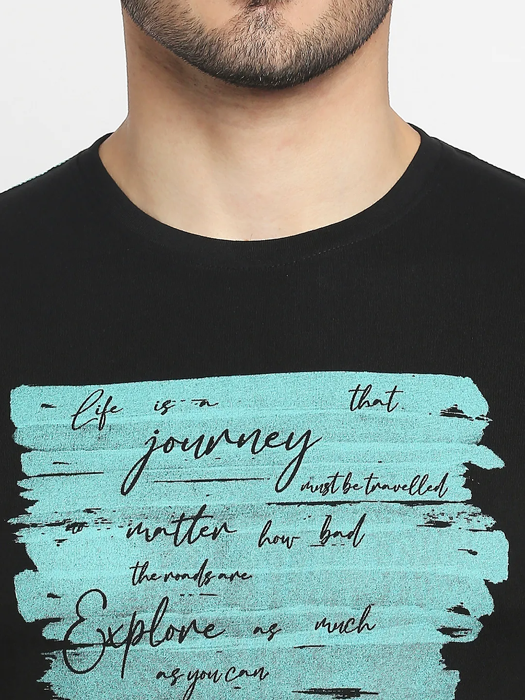 Black Regular Fit Men's Short Sleeves T-Shirt by Being Human Clothing - Image 2