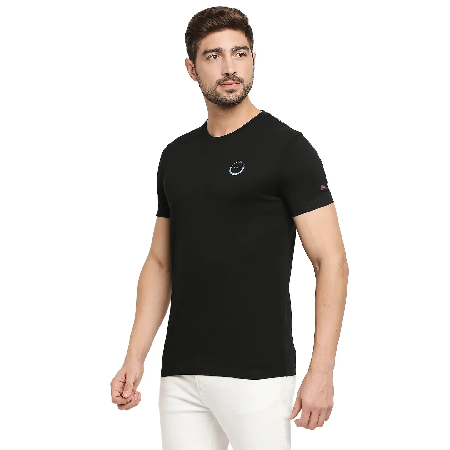 Black Regular Fit Men's Short Sleeves T-Shirt by Being Human Clothing - Image 2