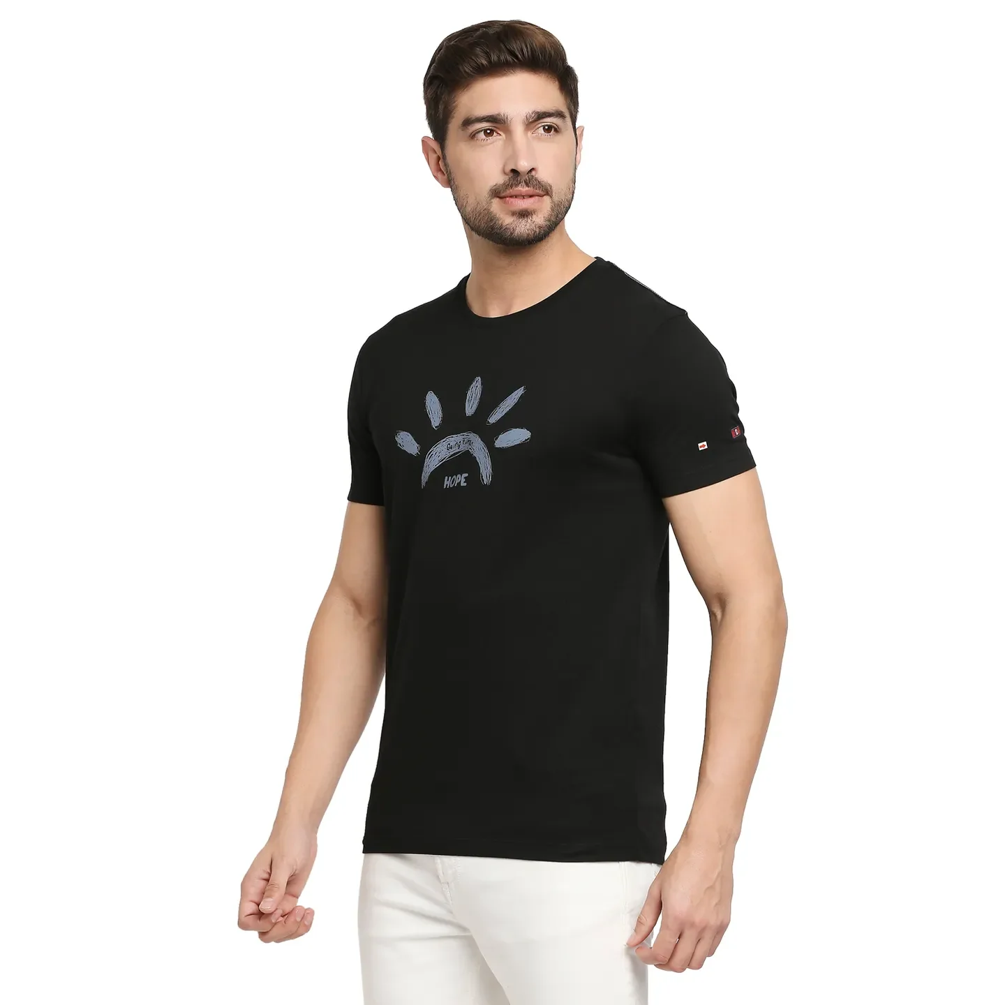 Black Regular Fit Men's Short Sleeves T-Shirt by Being Human Clothing - Image 2
