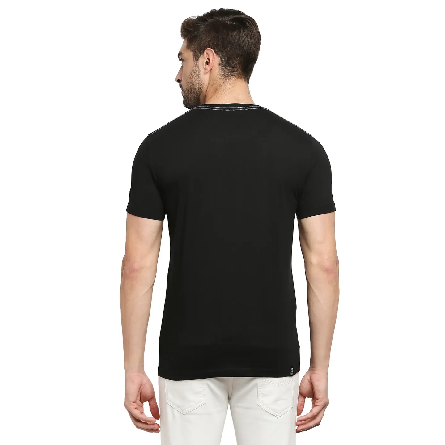 Black Regular Fit Men's Short Sleeves T-Shirt by Being Human Clothing - Image 4