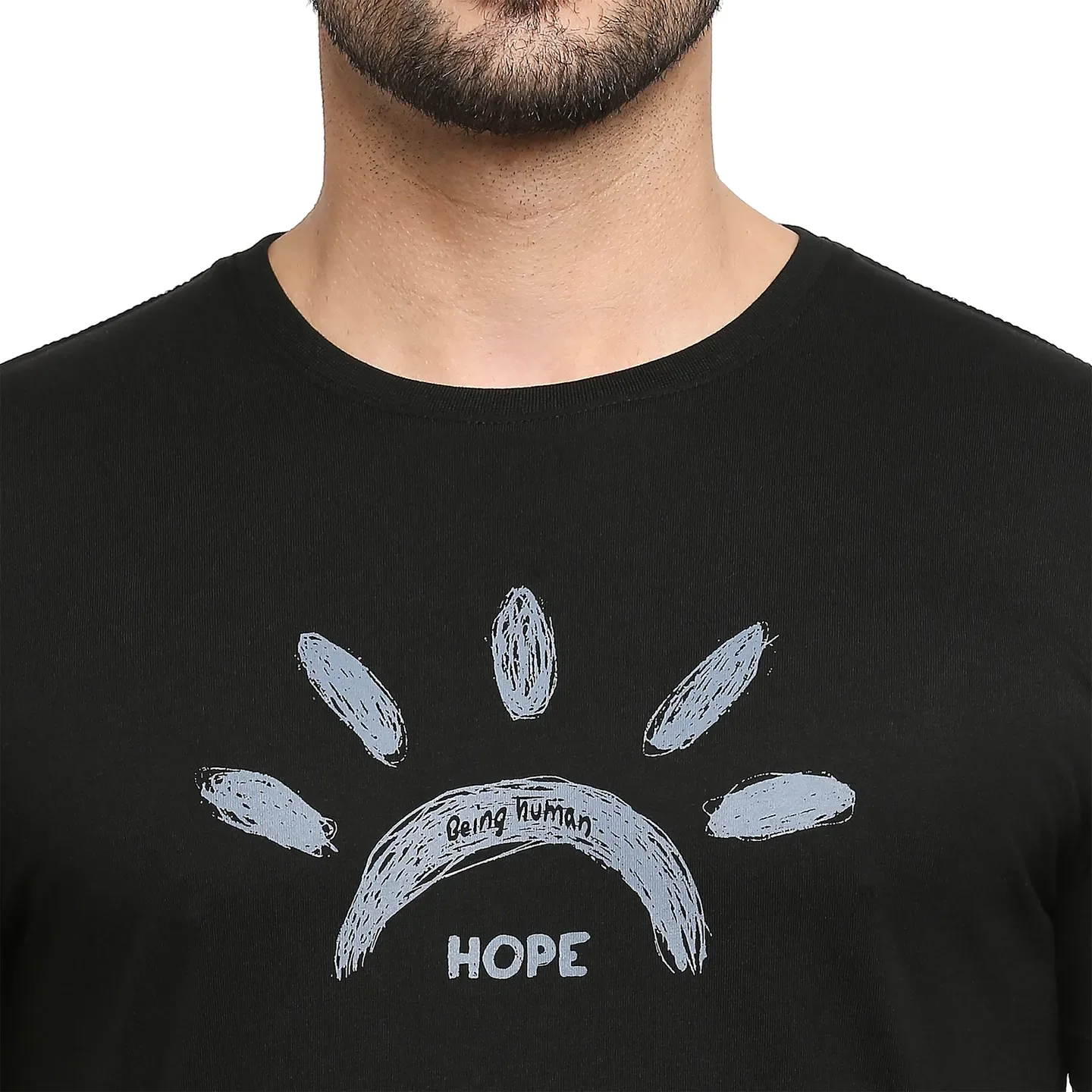 Black Regular Fit Men's Short Sleeves T-Shirt by Being Human Clothing - Image 5