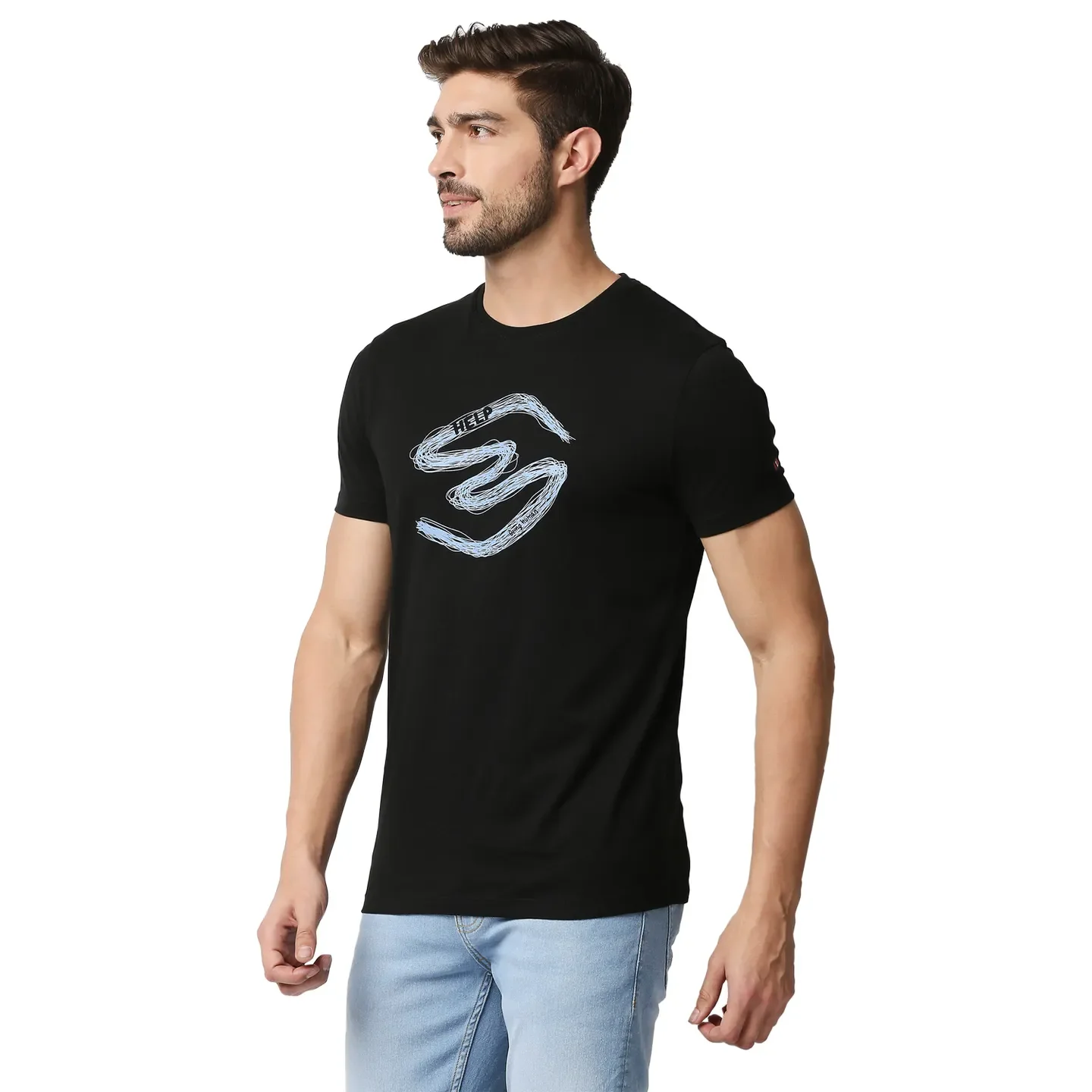Black Regular Fit Men's Short Sleeves T-Shirt by Being Human Clothing - Image 2