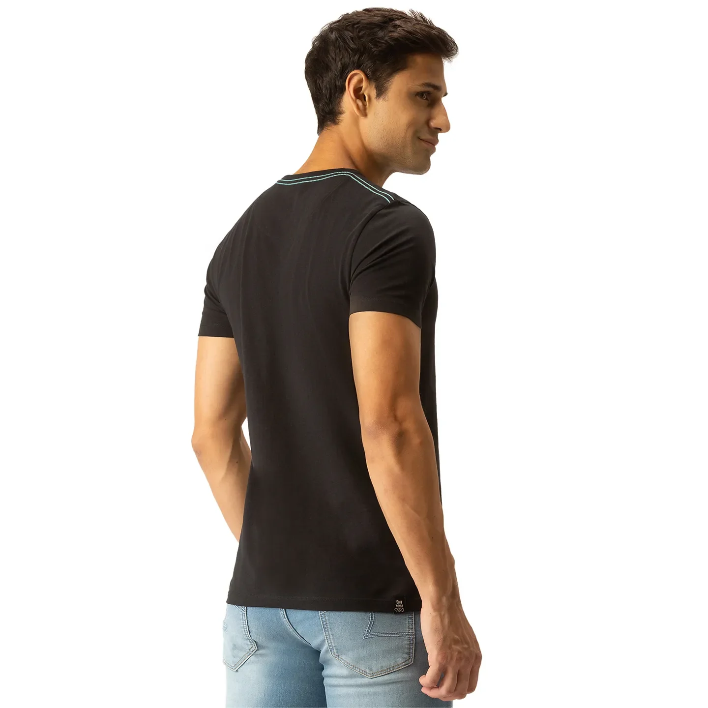 Black Regular Fit Men's Short Sleeves T-Shirt by Being Human Clothing - Image 3