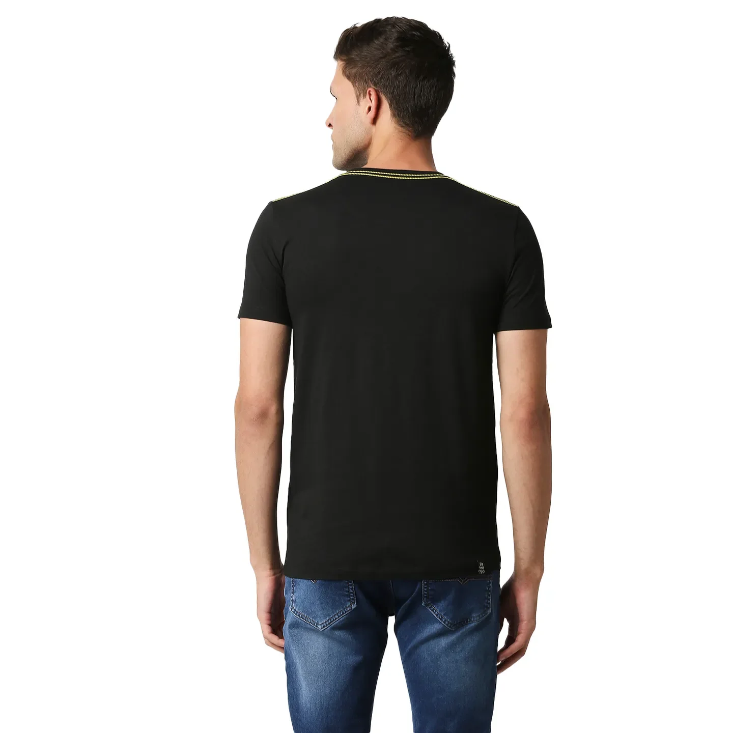 Black Slim Straight Fit Men's Short Sleeves T-Shirt by Being Human Clothing - Image 3