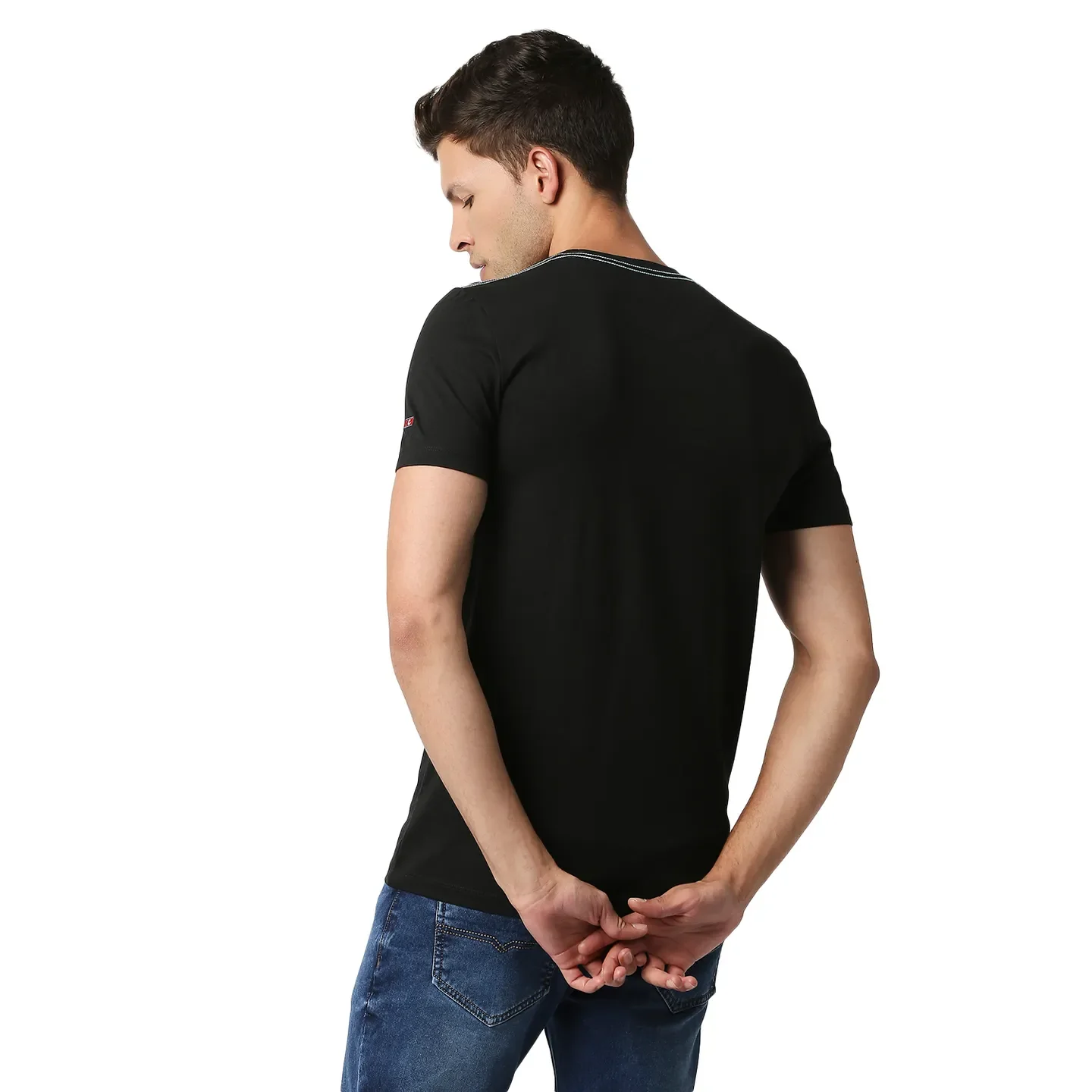 Black Regular Fit Men's Short Sleeves T-Shirt by Being Human Clothing - Image 4