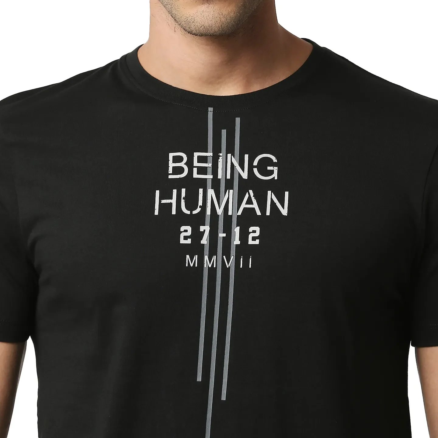 Black Regular Fit Men's Short Sleeves T-Shirt by Being Human Clothing - Image 5