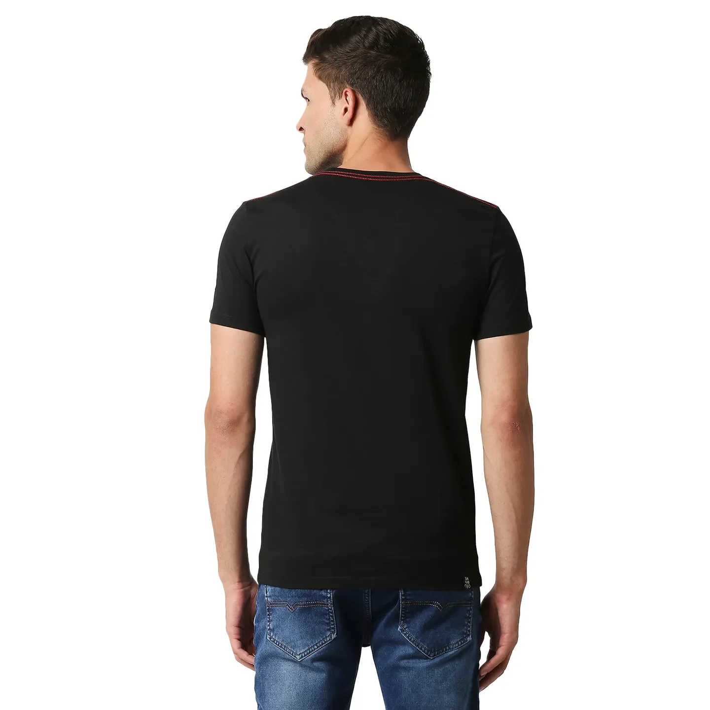 Black Regular Fit Men's Short Sleeves T-Shirt by Being Human Clothing - Image 4