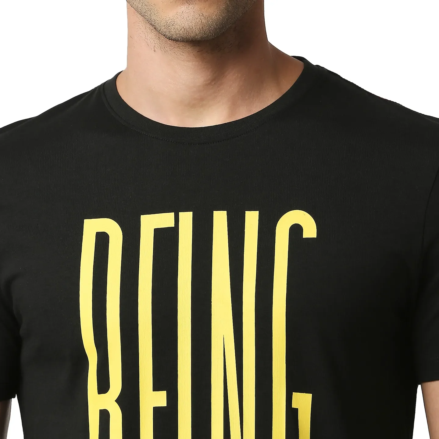 Black Regular Fit Men's Short Sleeves T-Shirt by Being Human Clothing - Image 5