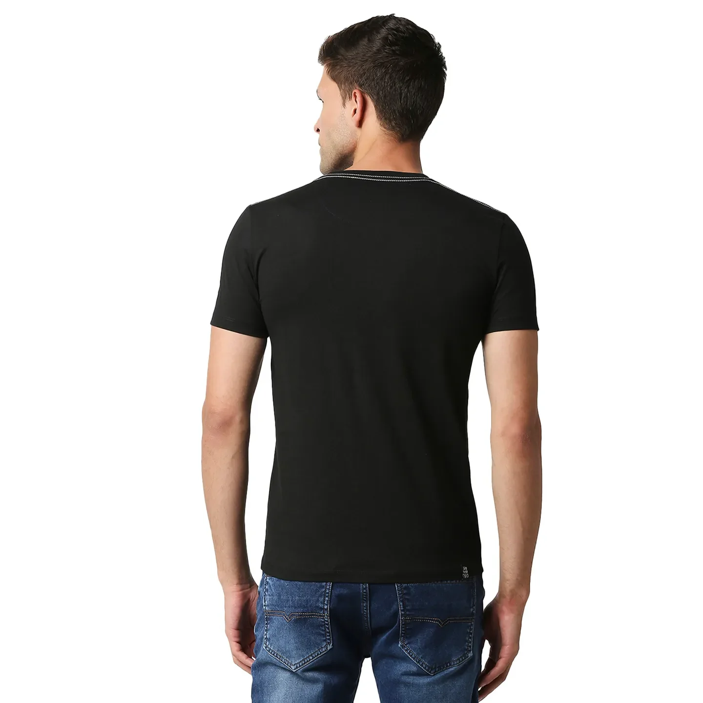 Black Regular Fit Men's Short Sleeves T-Shirt by Being Human Clothing - Image 3