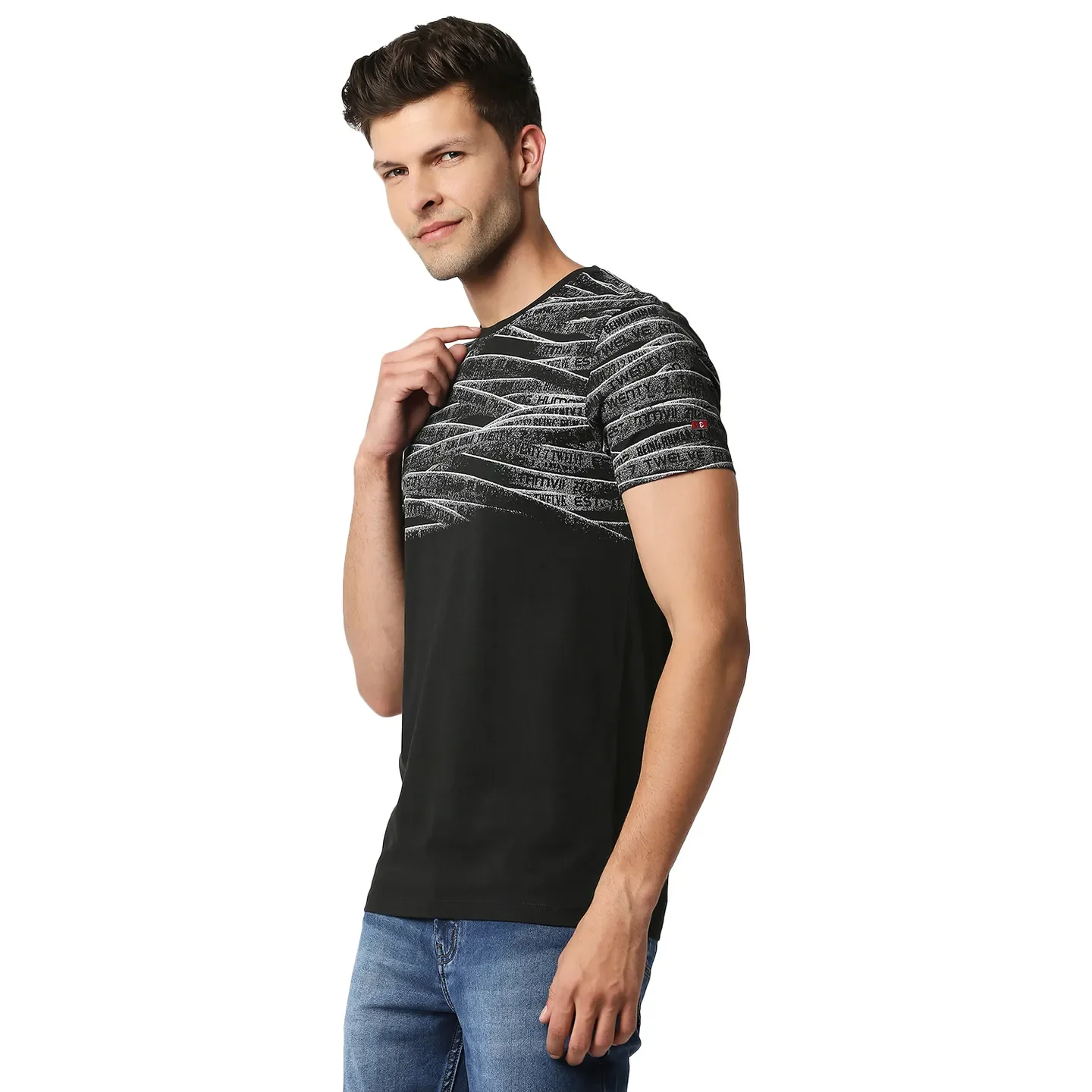 Black Regular Fit Men's Short Sleeves T-Shirt by Being Human Clothing - Image 2