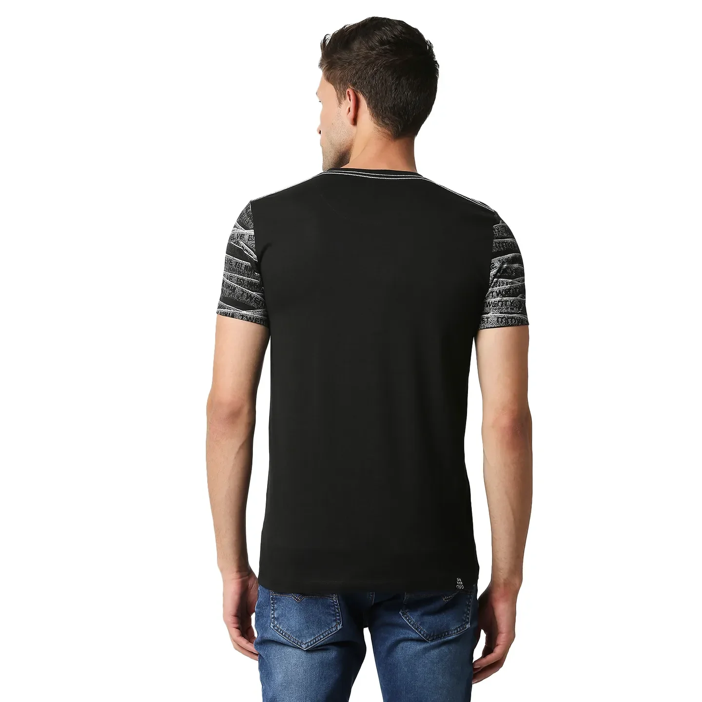 Black Regular Fit Men's Short Sleeves T-Shirt by Being Human Clothing - Image 4