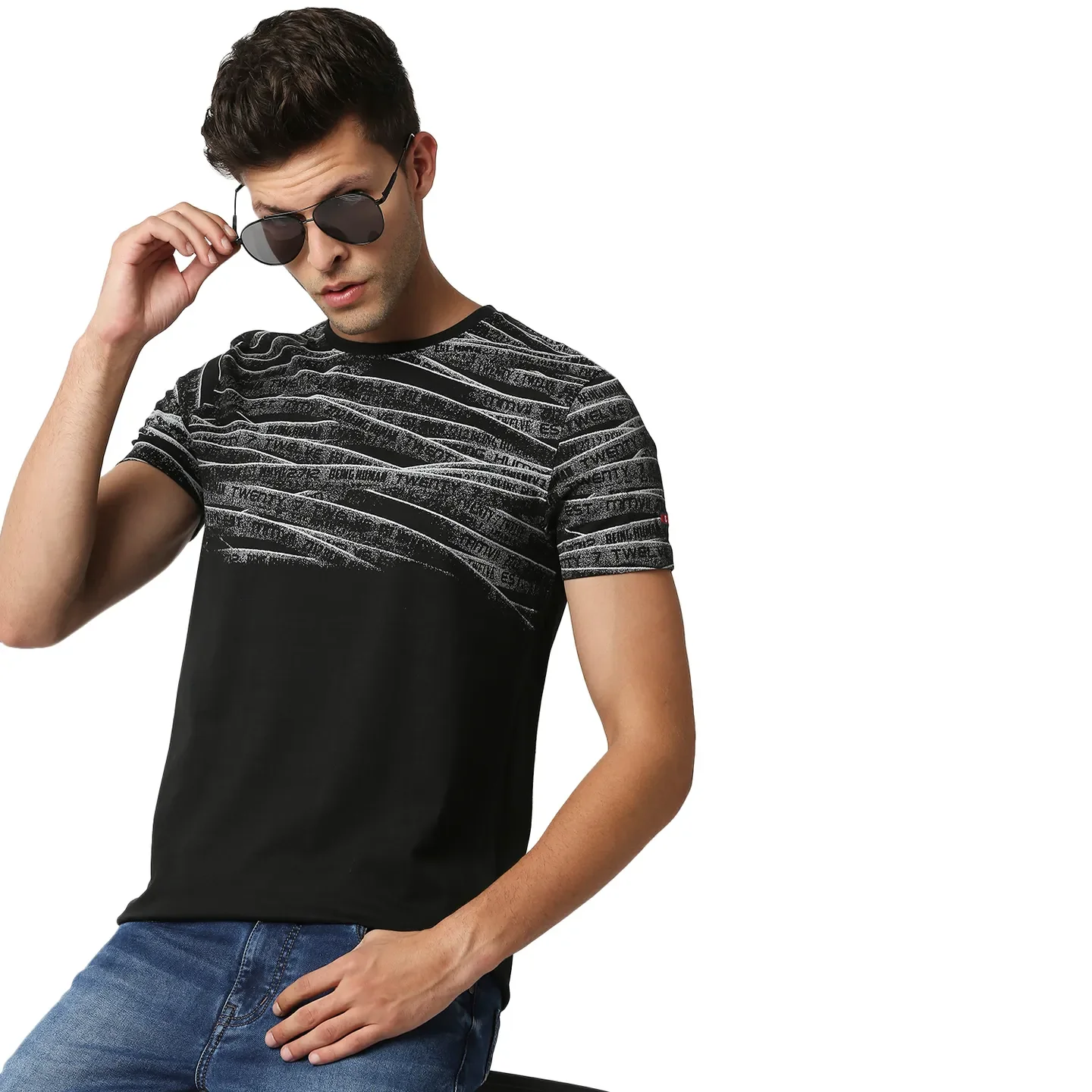Black Regular Fit Men's Short Sleeves T-Shirt by Being Human Clothing - Image 7