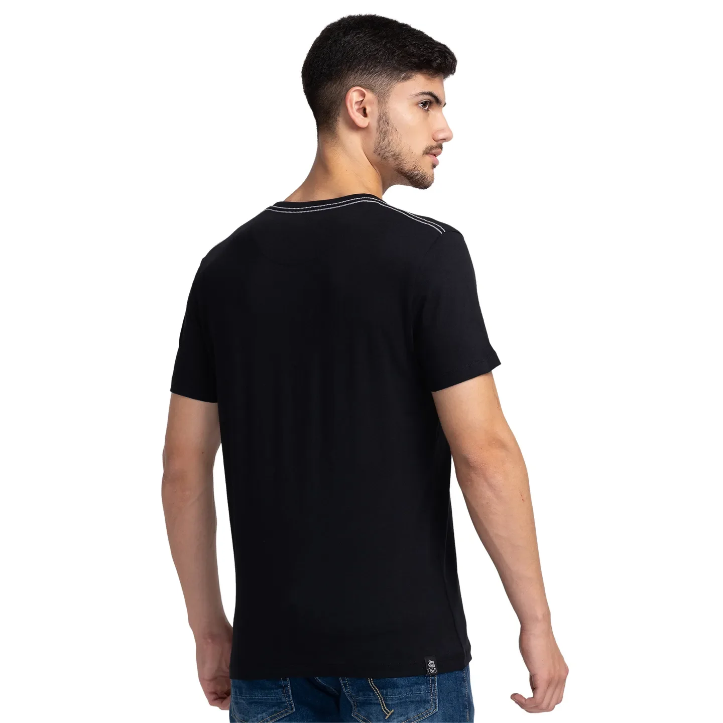 Black Regular Fit Men's Short Sleeves T-Shirt by Being Human Clothing - Image 3