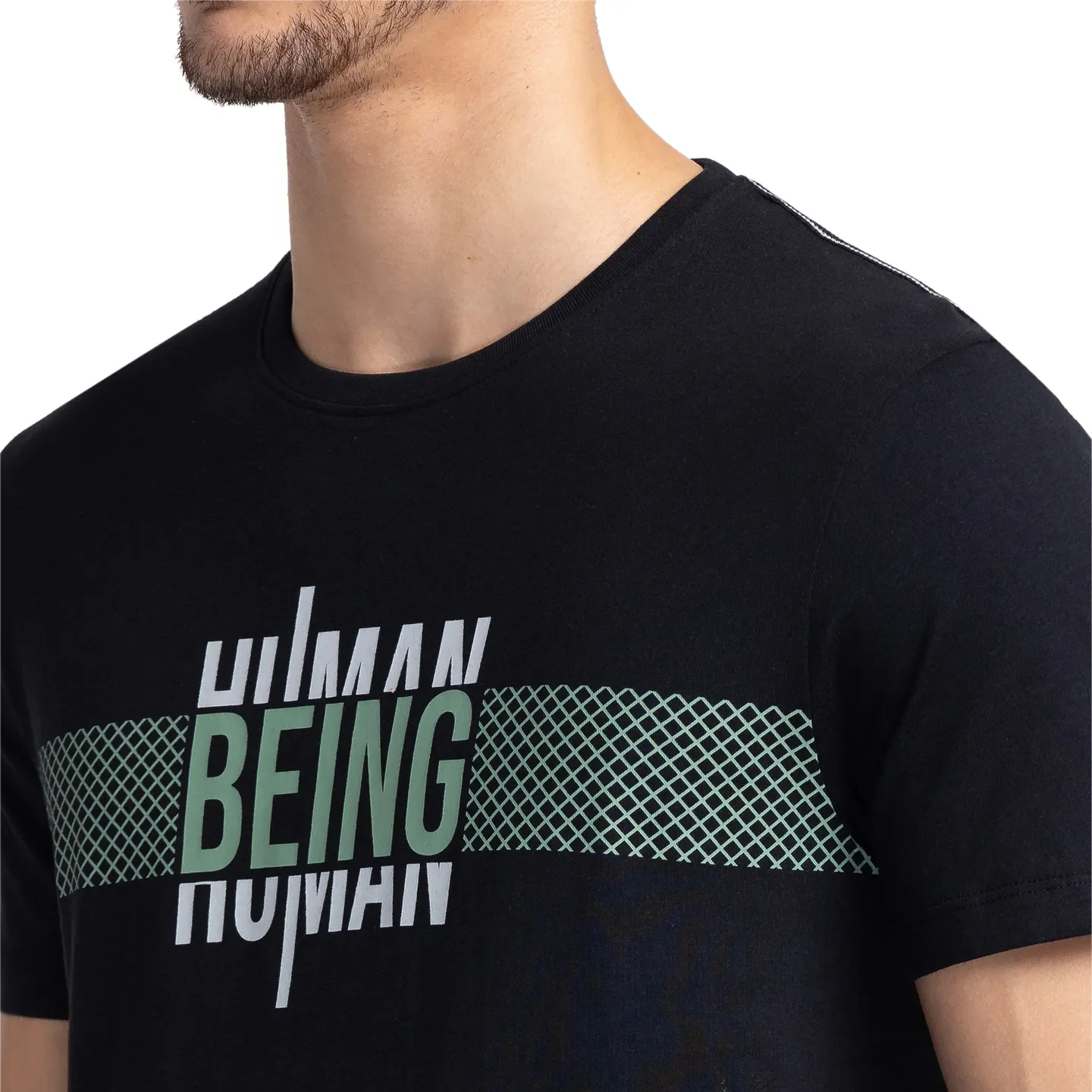 Black Regular Fit Men's Short Sleeves T-Shirt by Being Human Clothing - Image 5