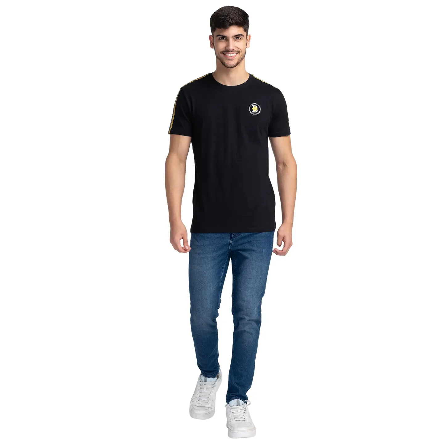 Black Regular Fit Men's Short Sleeves T-Shirt by Being Human Clothing - Image 2