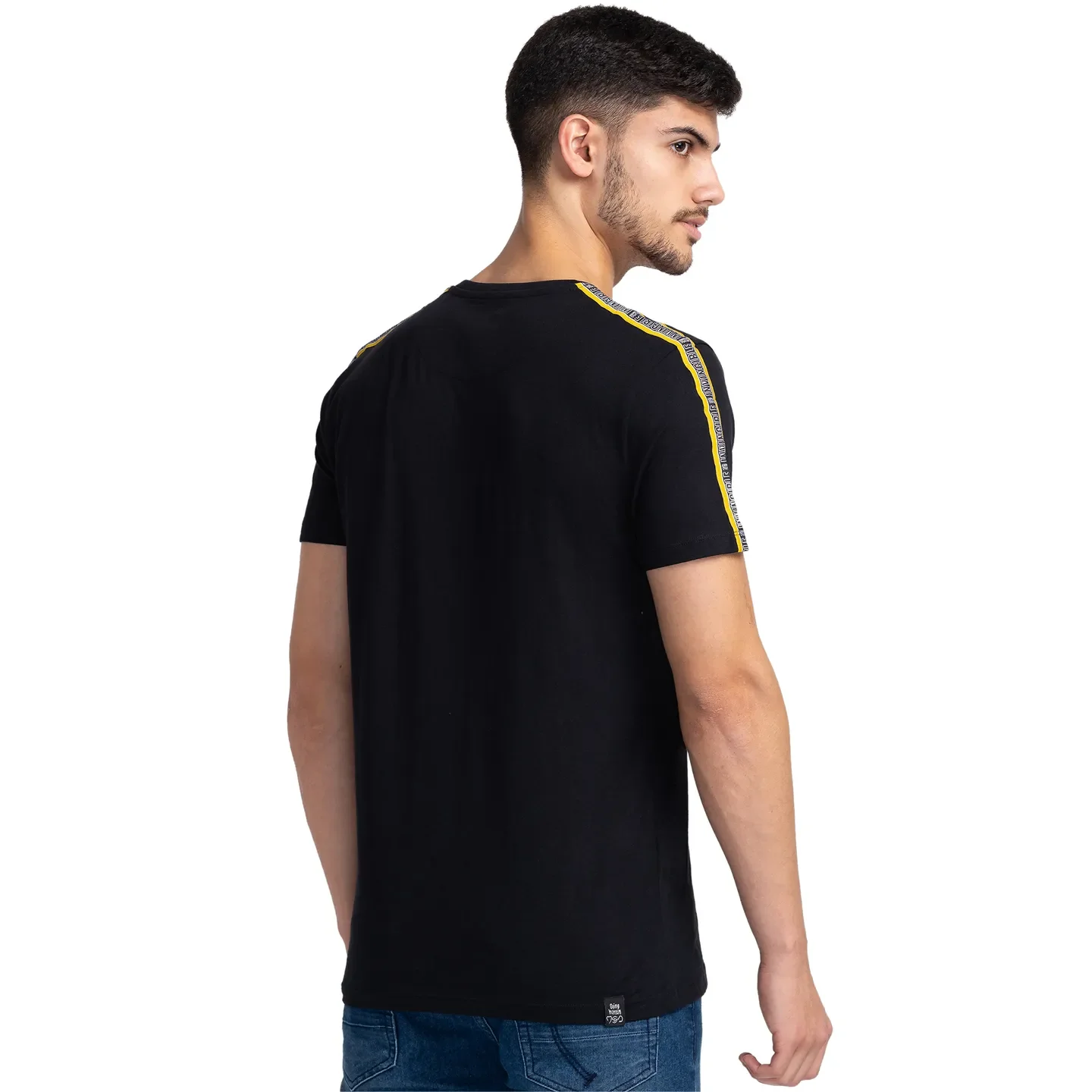 Black Regular Fit Men's Short Sleeves T-Shirt by Being Human Clothing - Image 3