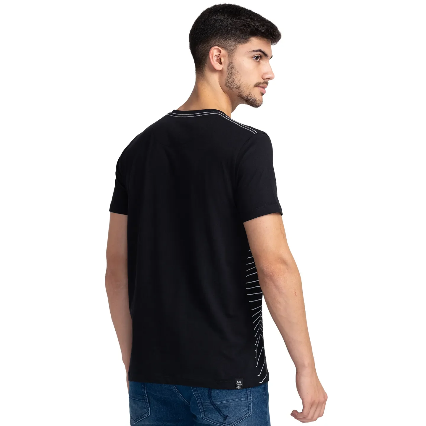 Black Regular Fit Men's Short Sleeves T-Shirt by Being Human Clothing - Image 3