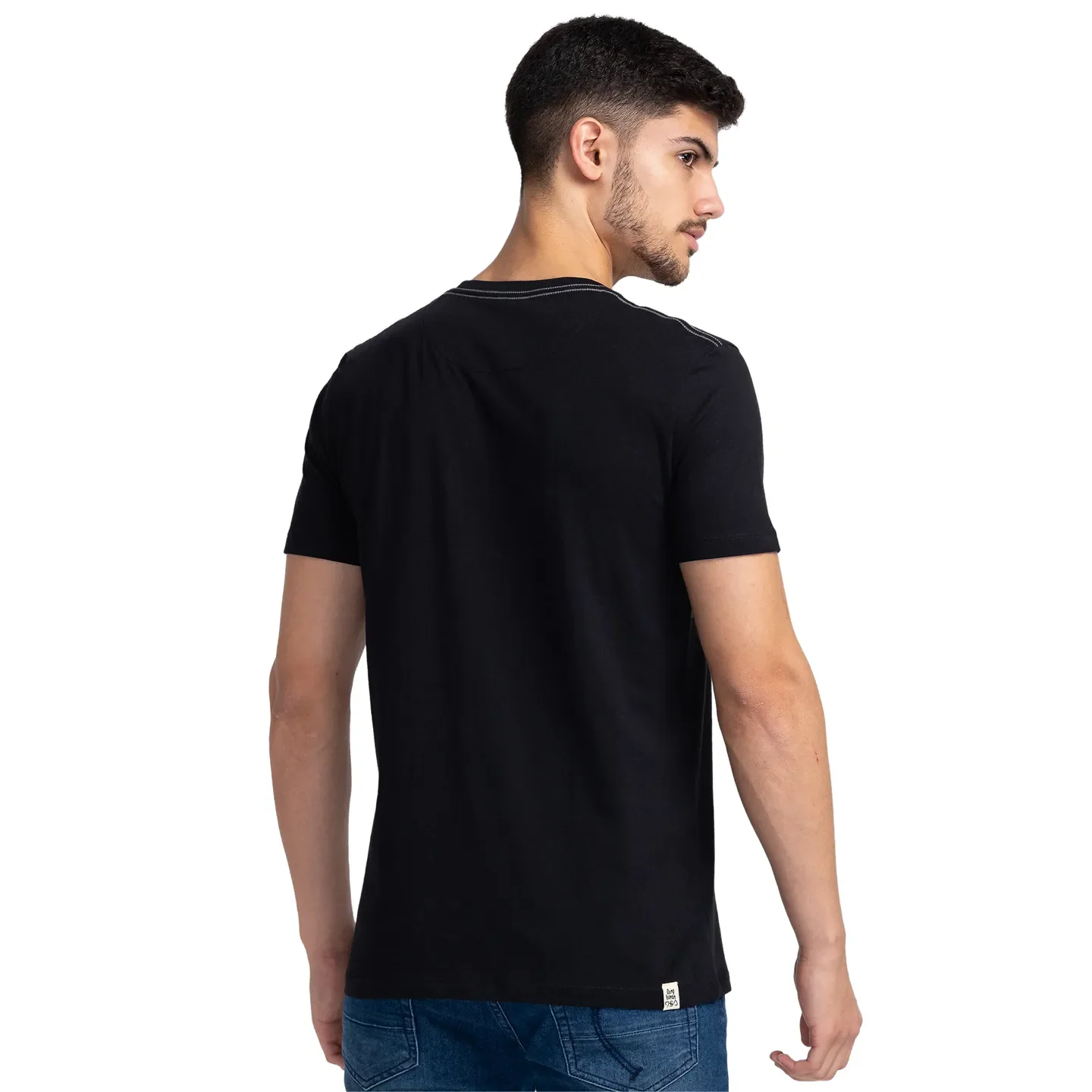 Black Regular Fit Men's Short Sleeves T-Shirt by Being Human Clothing - Image 3