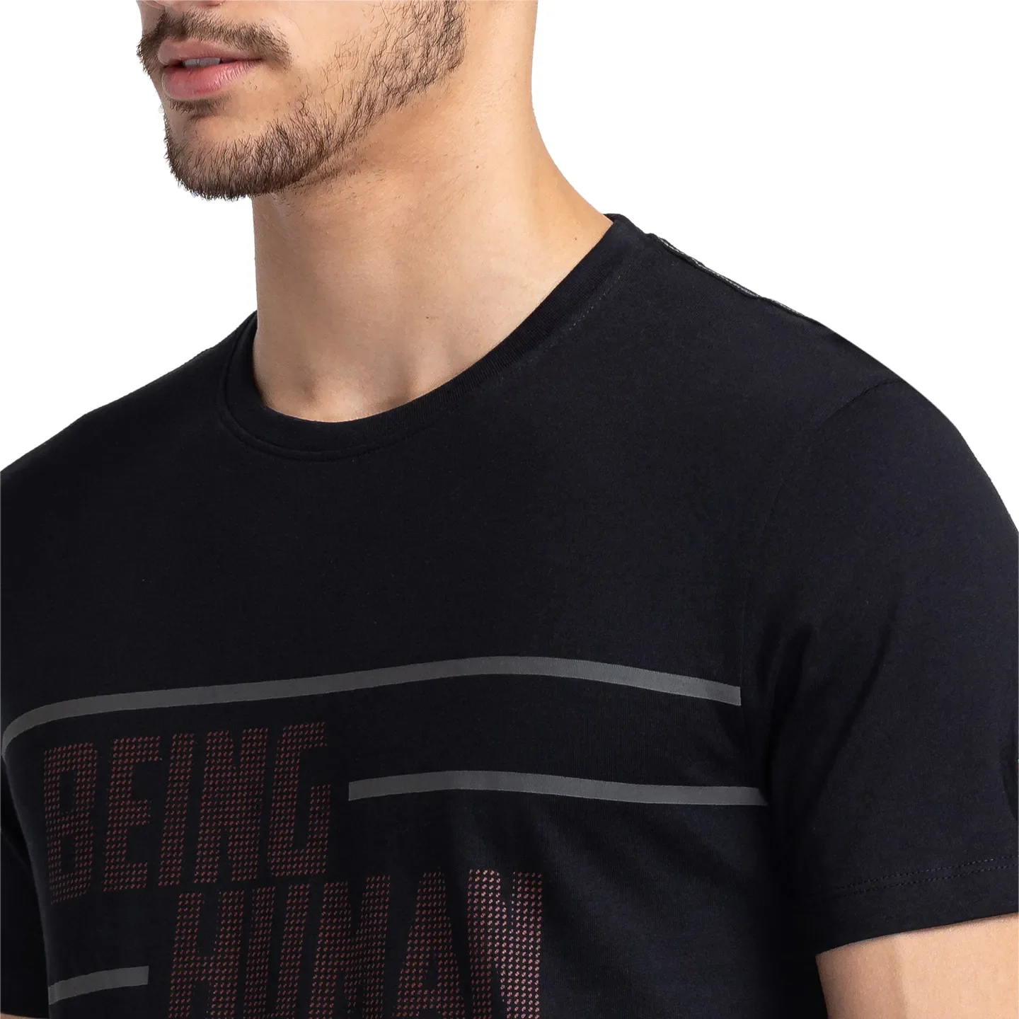 Black Regular Fit Men's Short Sleeves T-Shirt by Being Human Clothing - Image 5