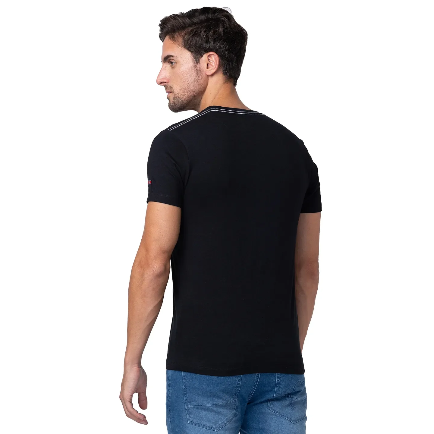 Black Regular Fit Men's Short Sleeves T-Shirt by Being Human Clothing - Image 3