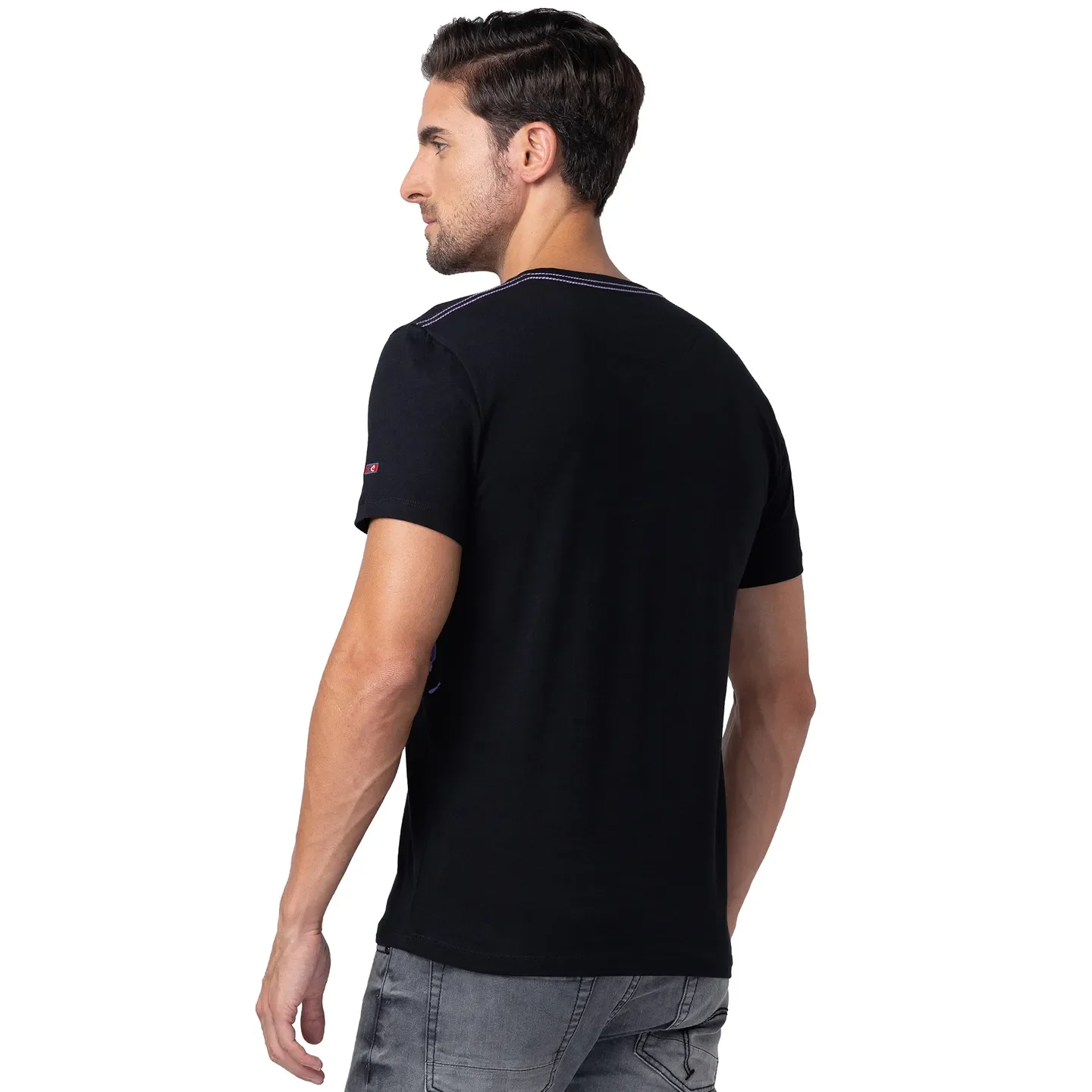 Black Regular Fit Men's Short Sleeves T-Shirt by Being Human Clothing - Image 3
