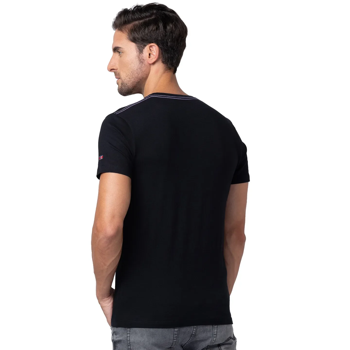 Black Regular Fit Men's Short Sleeves T-Shirt by Being Human Clothing - Image 3