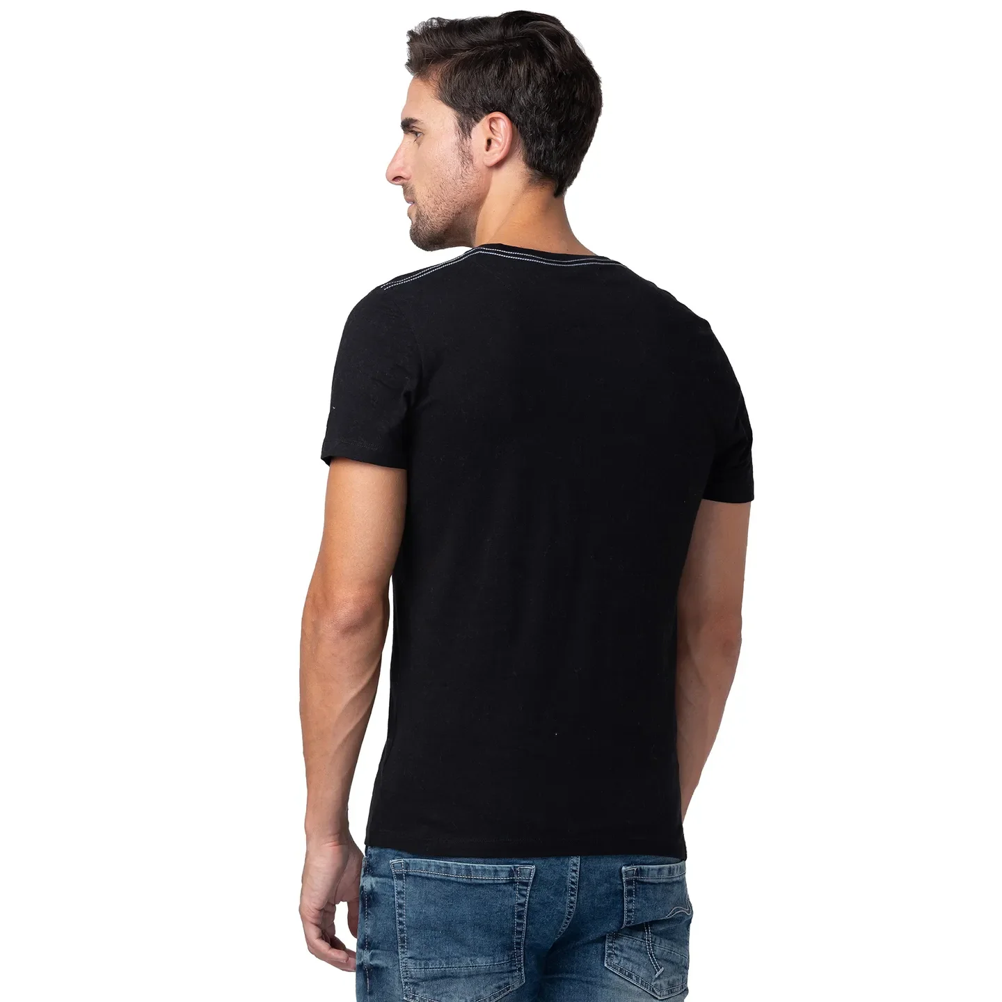 Black Regular Fit Men's Short Sleeves T-Shirt by Being Human Clothing - Image 3