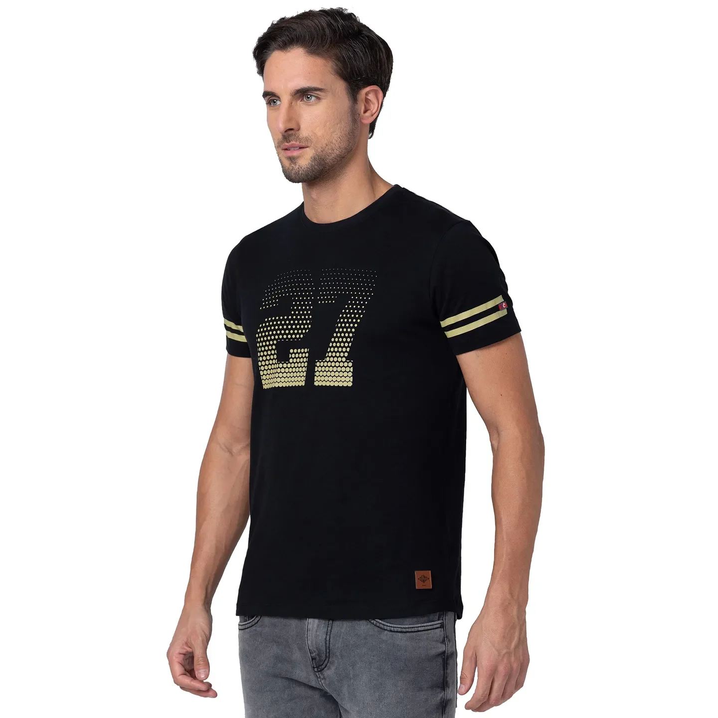 Black Regular Fit Men's Short Sleeves T-Shirt by Being Human Clothing - Image 4