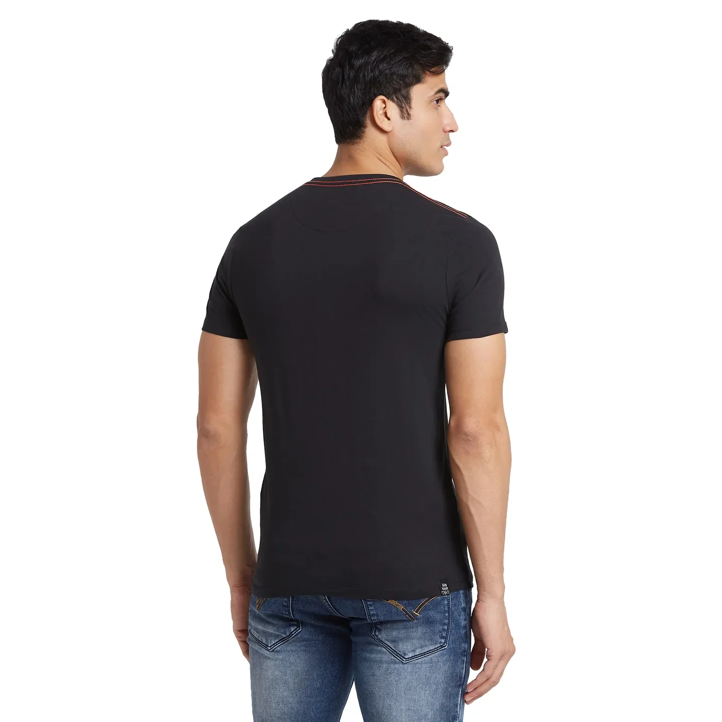 Black Regular Fit Men's Short Sleeves T-Shirt by Being Human Clothing - Image 3