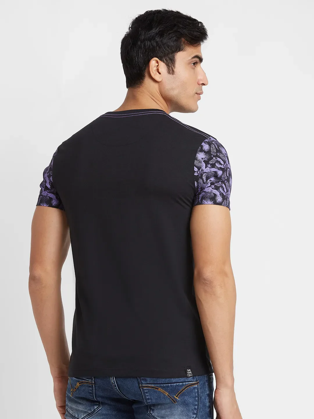 Black Regular Fit Men's Short Sleeves T-Shirt by Being Human Clothing - Image 3